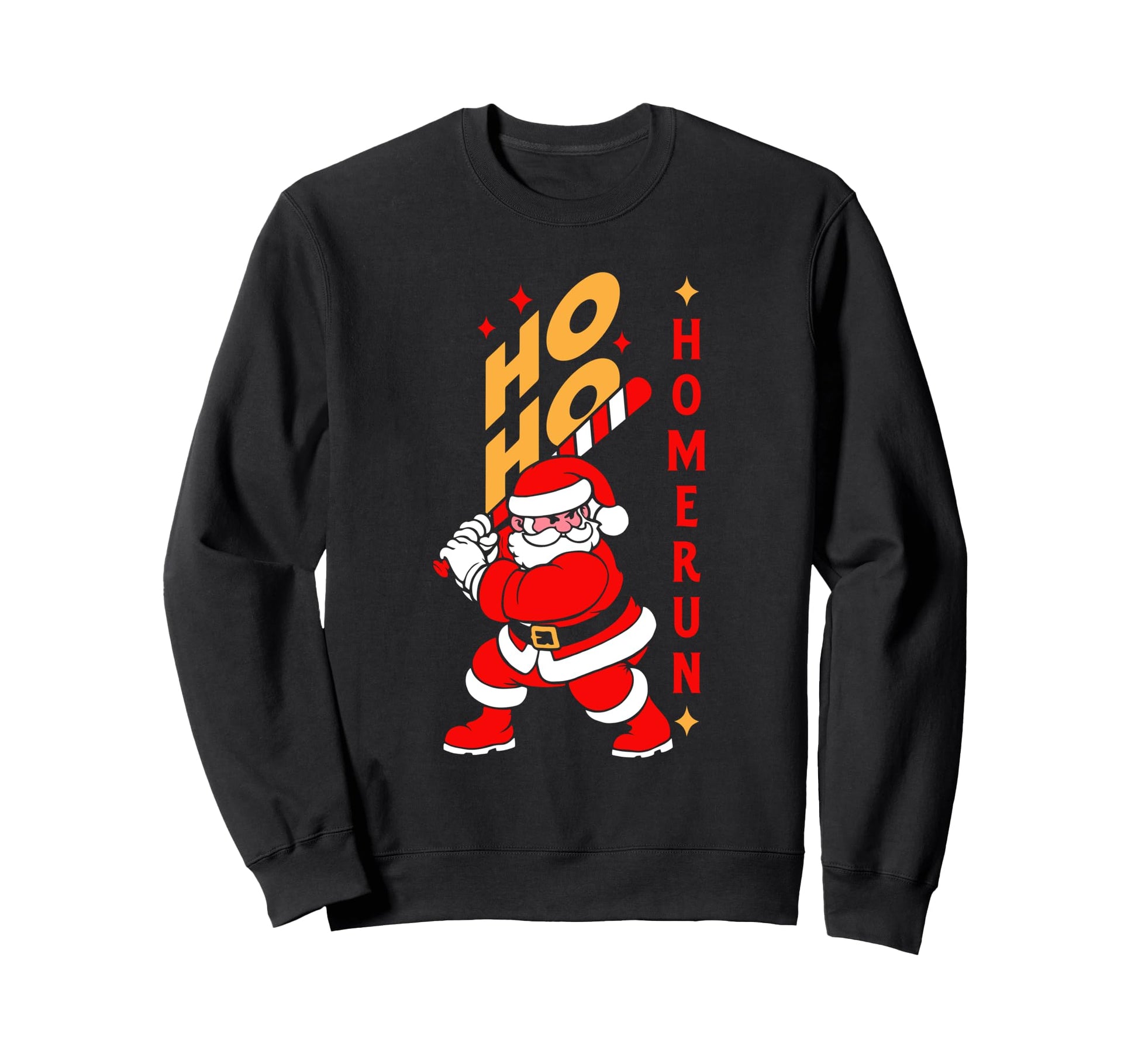 Baseball Ho Ho Homerun Santa Sweatshirt - Novelty Apparel Men Women - T-Shirt, Sweatshirt, Hoodie