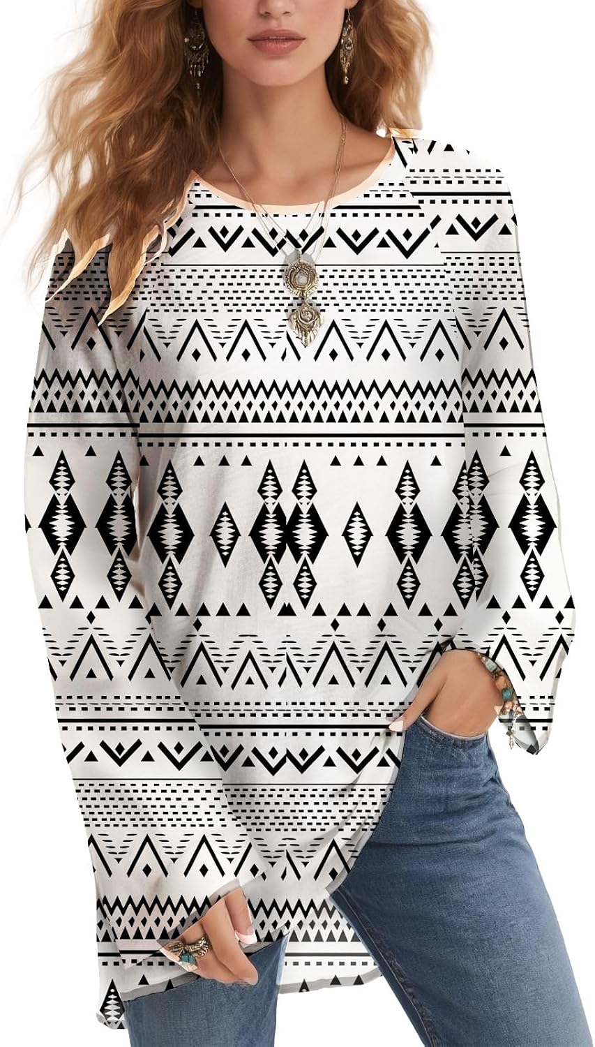 Womens Boho Tribal Print Tunic Top Lightweight - Adult & Kids T-Shirts, Sweatshirts & Hoodies apparel design preview 1