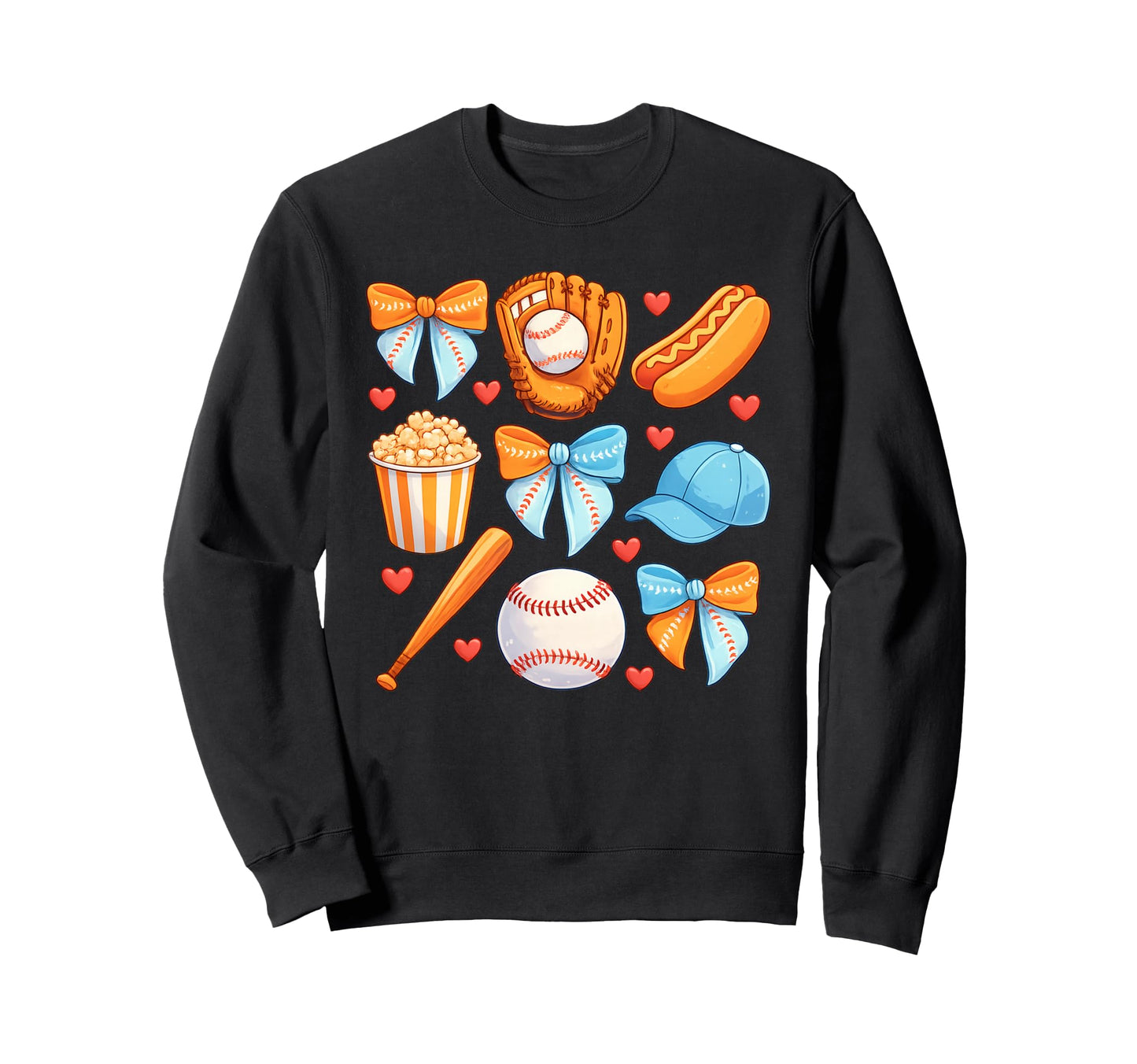 Baseball Coquette Bow Baseball Cheer Sweatshirt - Aesthetic Graphic Unisex - T-Shirt, Sweatshirt, Hoodie