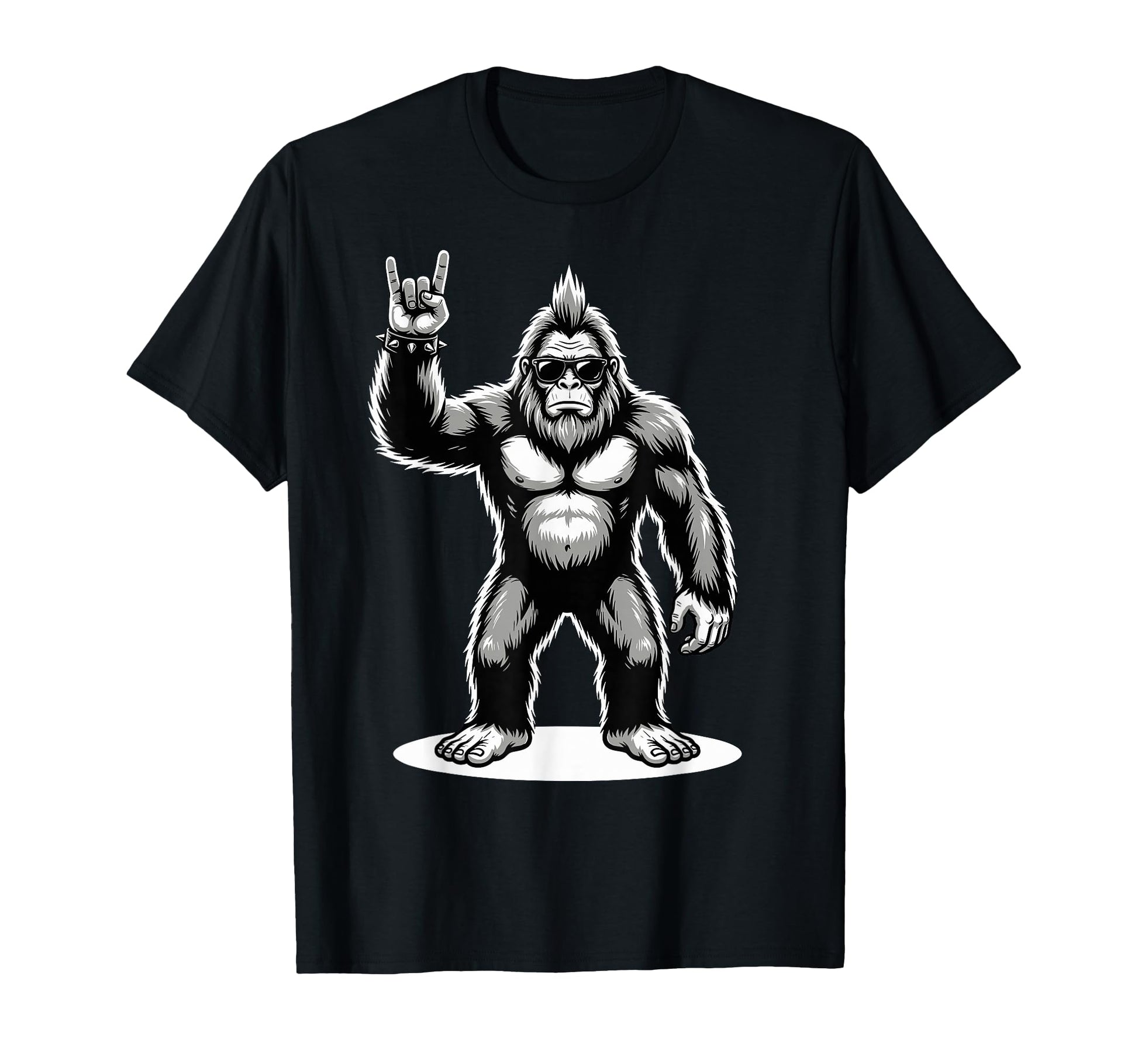 Funny Bigfoot Loving Rock And Roll T-Shirt - Fun Novelty Design for Adults - T-Shirt, Sweatshirt, Hoodie
