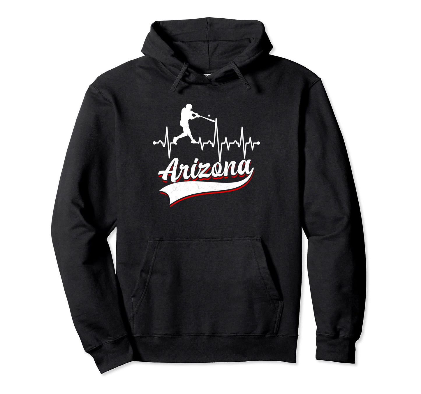 Arizona Funny Baseball Heartbeat Hoodie - Aesthetic Graphic Men Women - T-Shirt, Sweatshirt, Hoodie