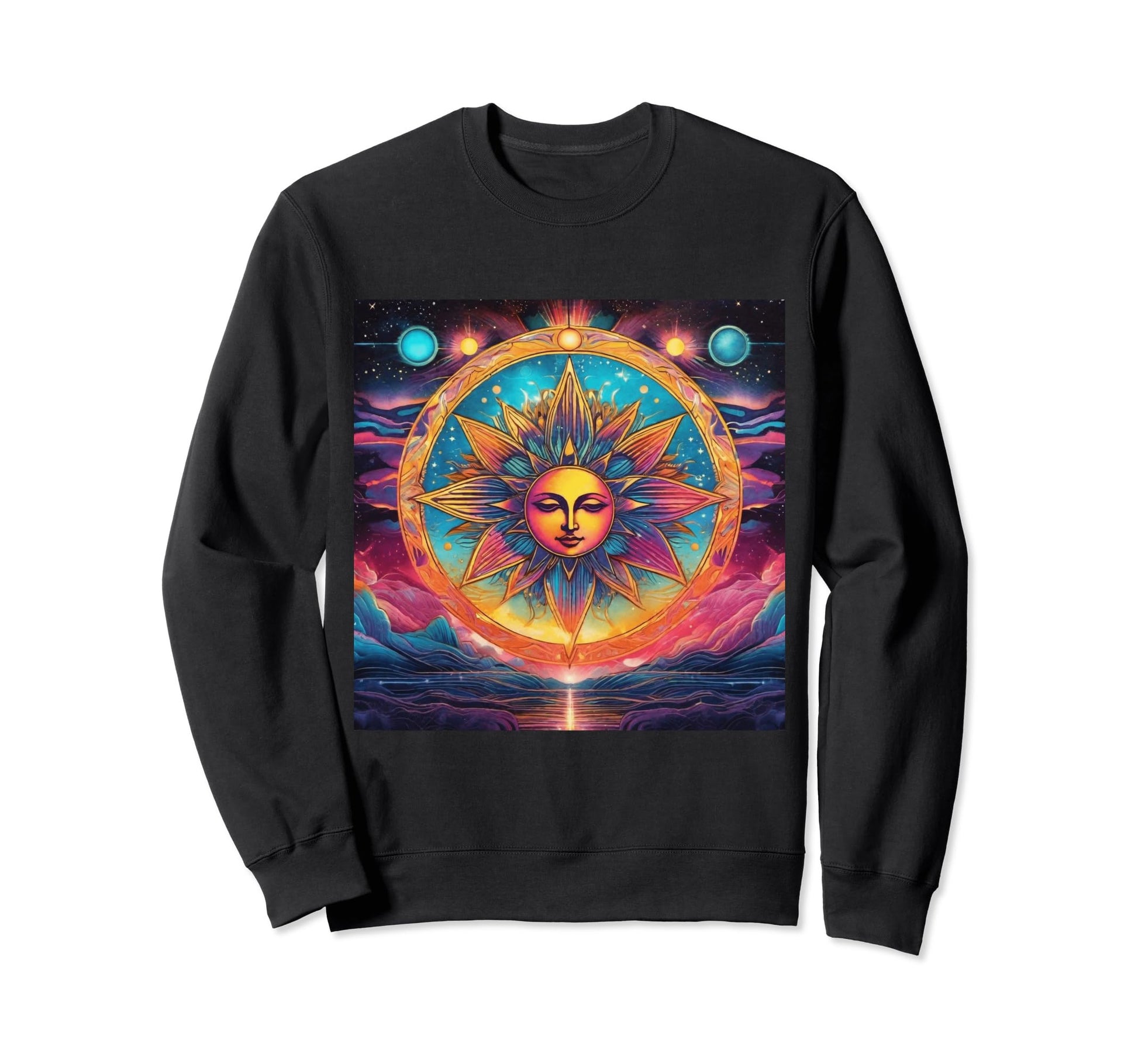Synthwave Celestial Sun Anime Sweatshirt - Custom Art Print for Adults - T-Shirt, Sweatshirt, Hoodie