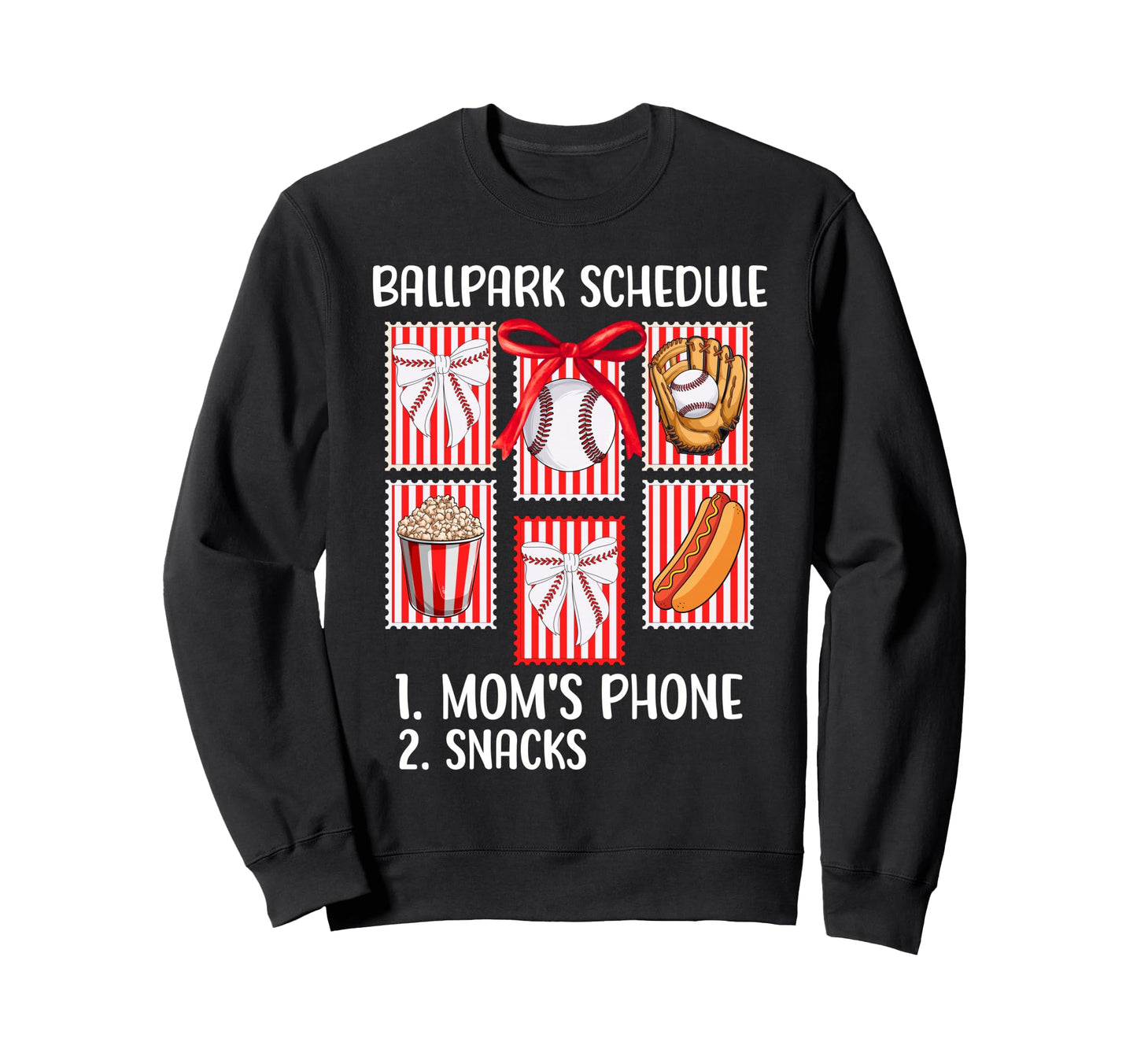 Baseball Sister Sis Coquette Bow Sweatshirt - Custom Art Print for Adults - T-Shirt, Sweatshirt, Hoodie