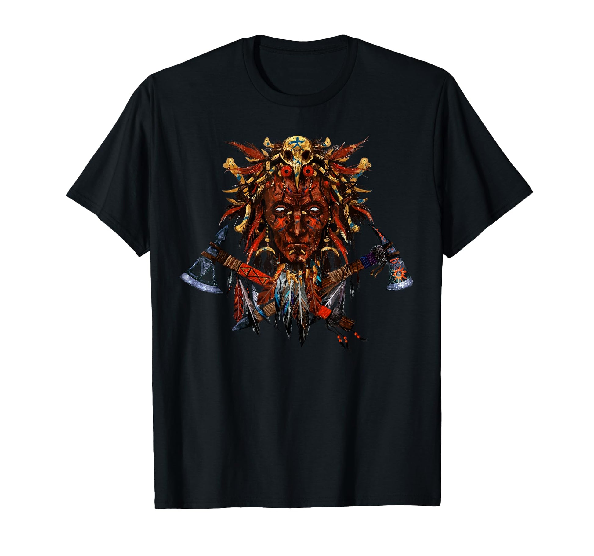 American Indian Skull Native Eagle T-Shirt - Fun Novelty Design Men Women - T-Shirt, Sweatshirt, Hoodie