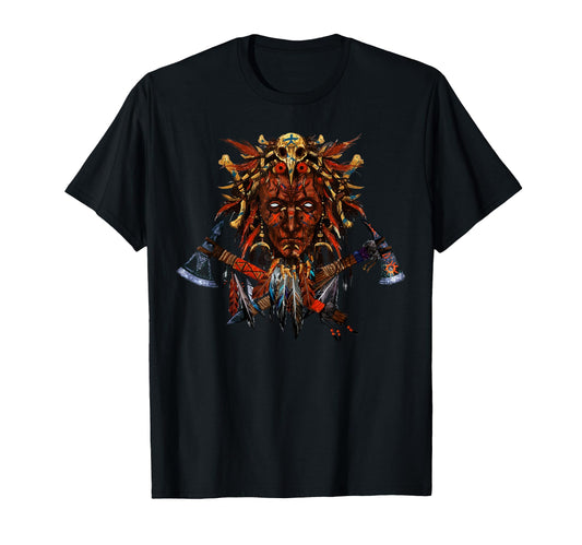 American Indian Skull Native Eagle T-Shirt - Fun Novelty Design Men Women - T-Shirt, Sweatshirt, Hoodie