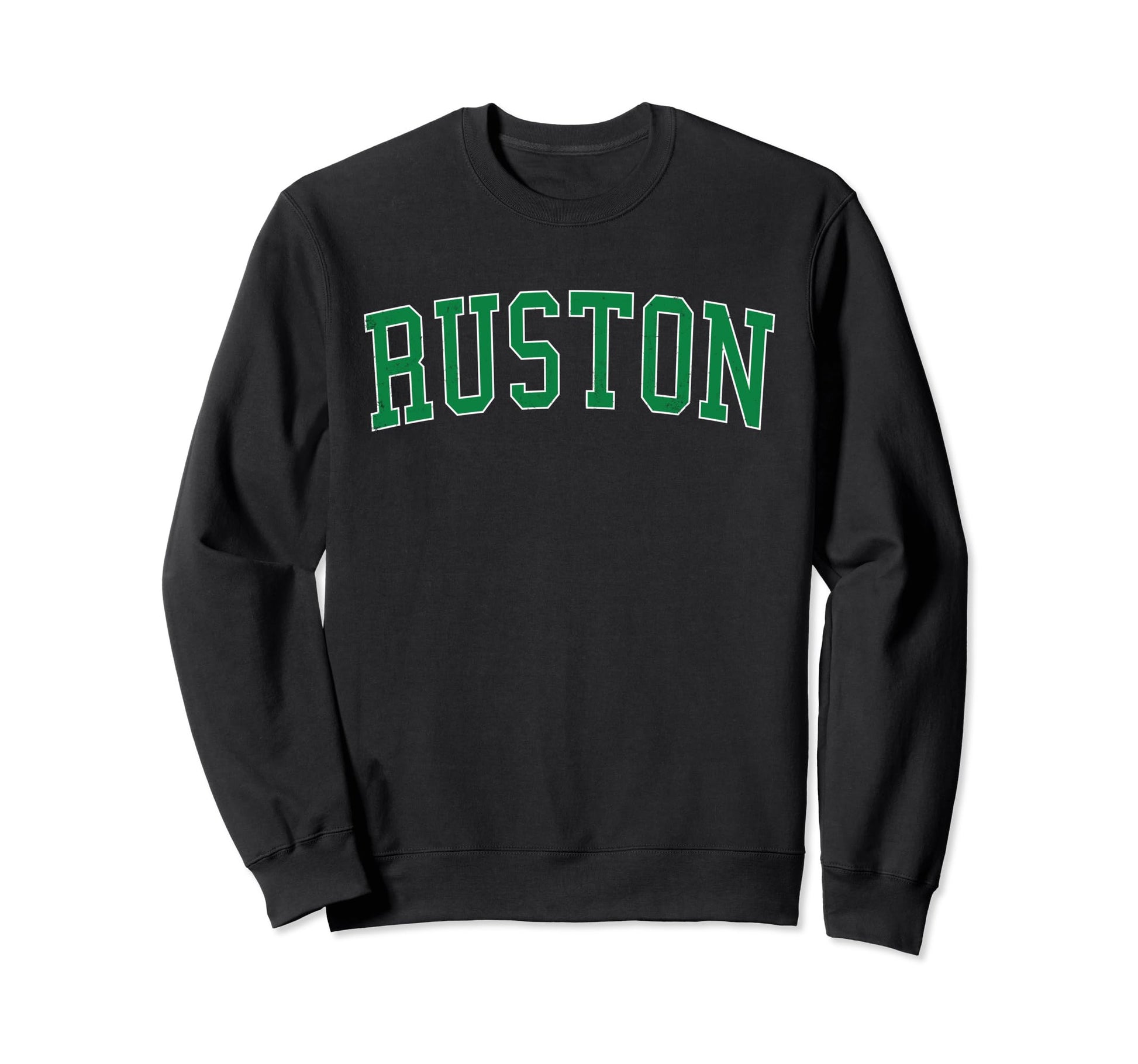 Ruston La Distressed Green Varsity Sweatshirt - Novelty Apparel for Adults - T-Shirt, Sweatshirt, Hoodie