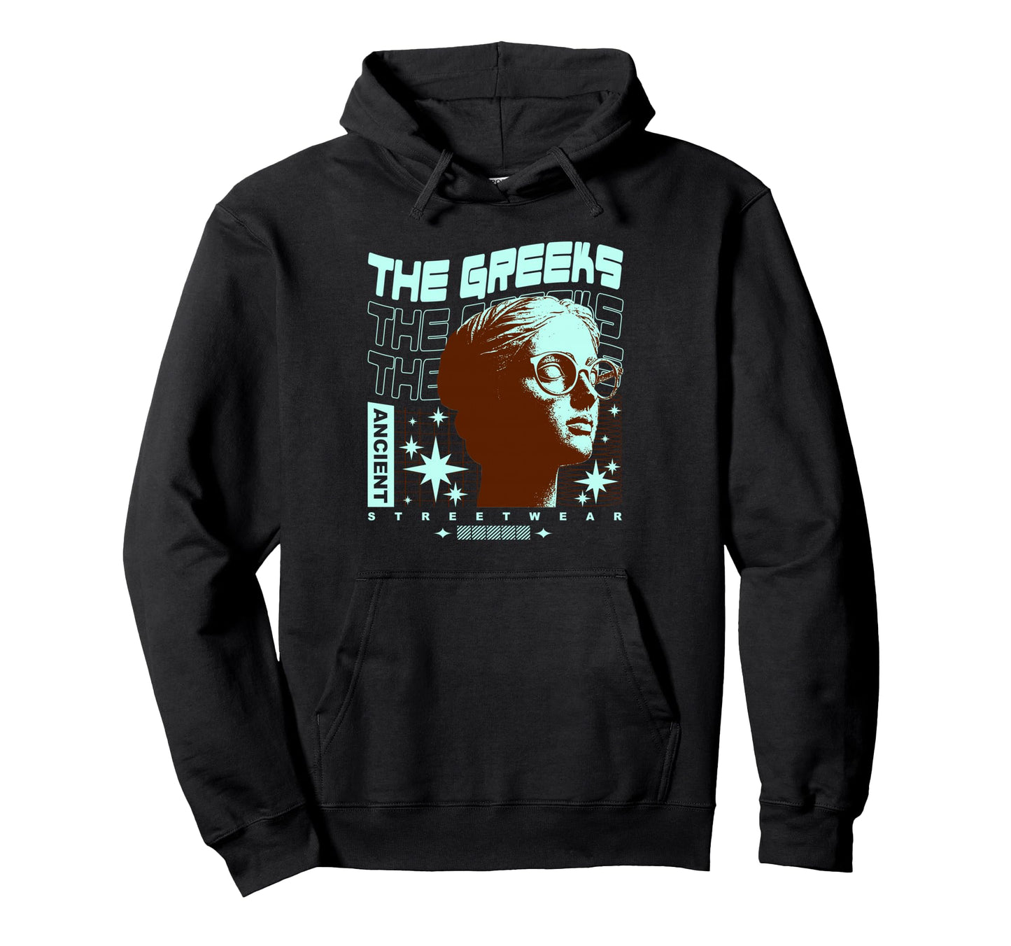 Y2K Greeks Bold Urban Graffiti Hoodie - Casual Everyday Wear for Adults - T-Shirt, Sweatshirt, Hoodie