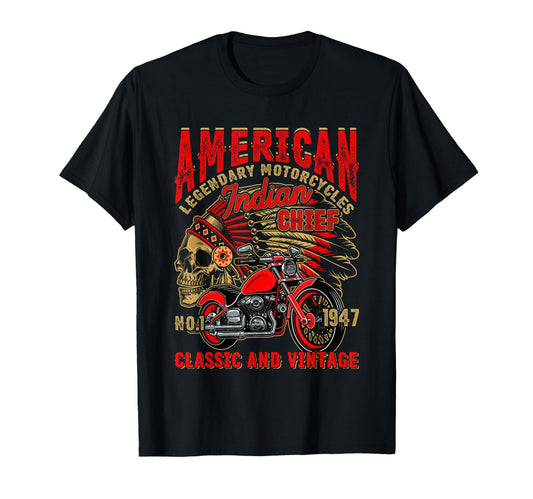 1947 American Motorcycle Biker T-Shirt - Casual Everyday Wear for Adults - T-Shirt, Sweatshirt, Hoodie