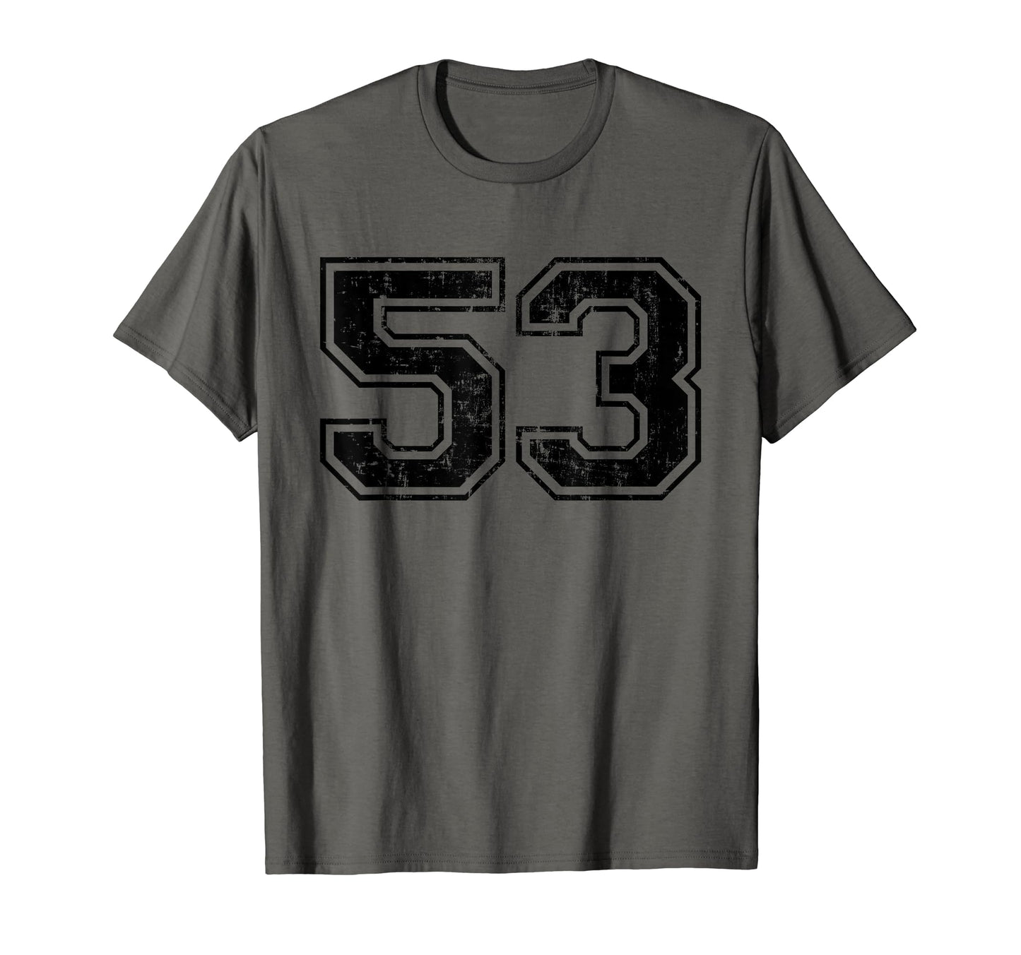 Number 53 Varsity Distressed T-Shirt - Casual Everyday Wear Men Women - T-Shirt, Sweatshirt, Hoodie