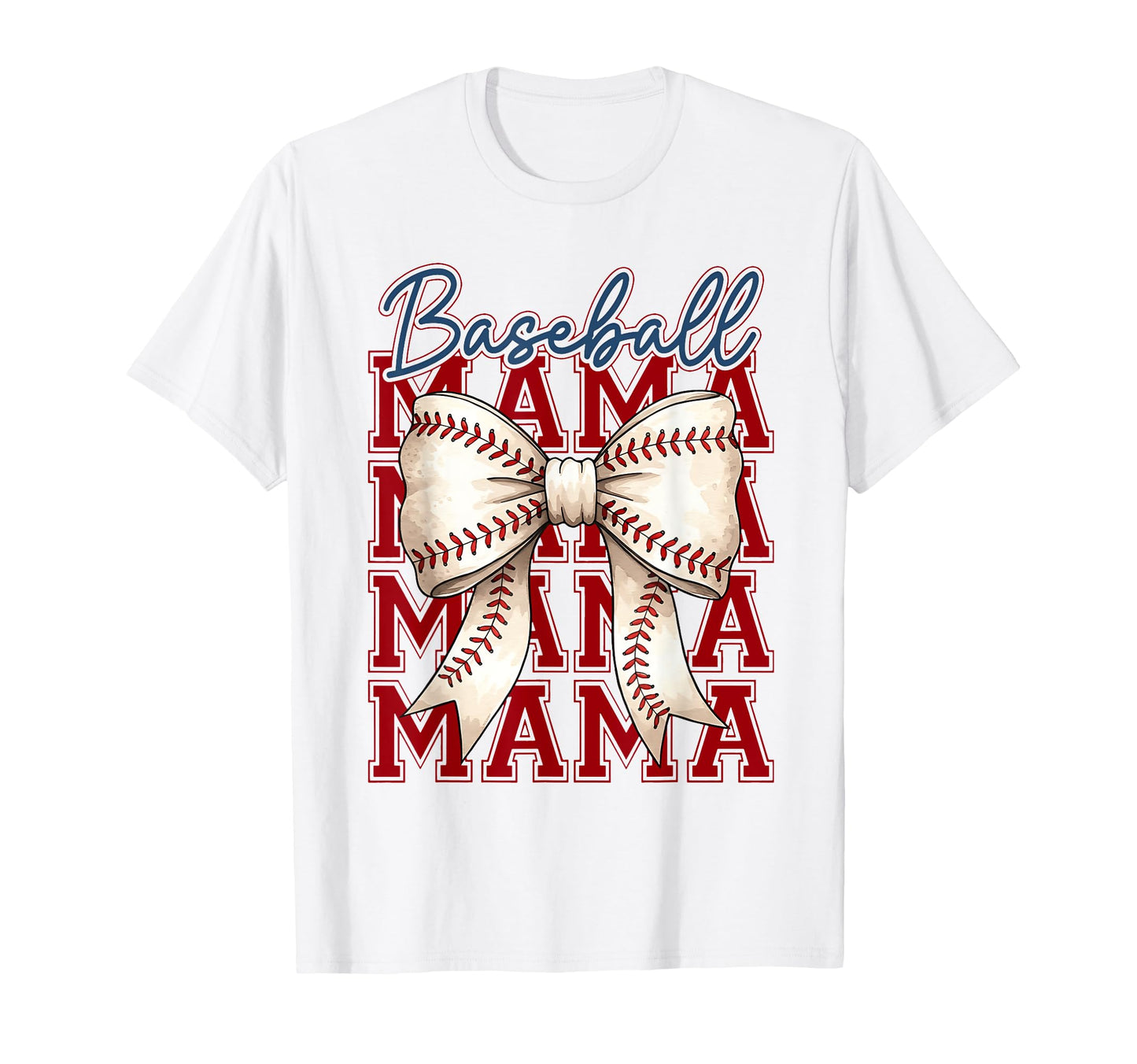 Baseball Mom Coquette Bow T-Shirt - Casual Everyday Wear for Adults - T-Shirt, Sweatshirt, Hoodie