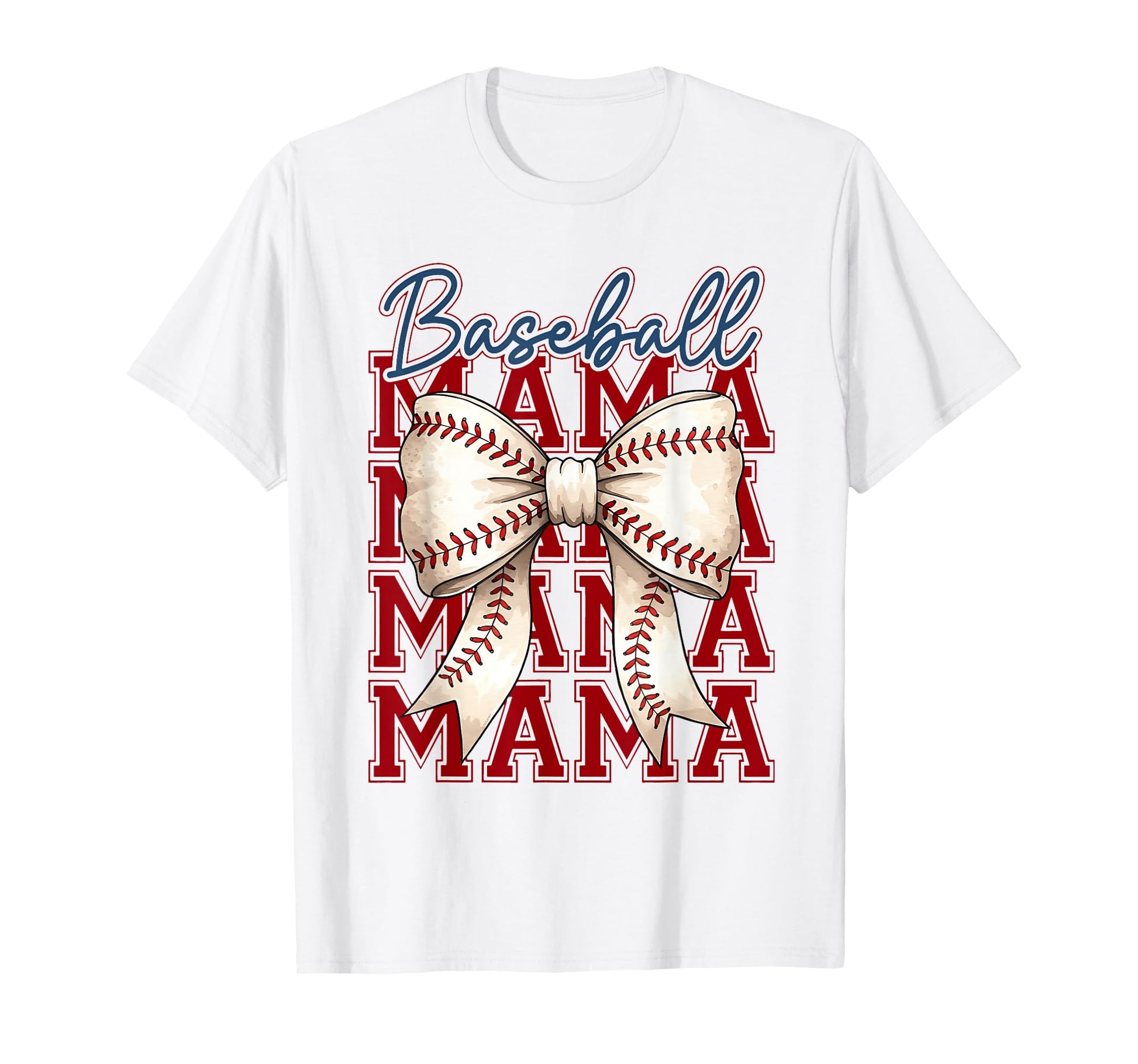 Baseball Mom Coquette Bow T-Shirt - Casual Everyday Wear for Adults - T-Shirt, Sweatshirt, Hoodie