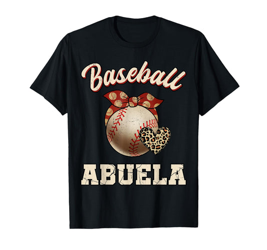 Baseball Abuela Bandana Leopard Heart Fans T-Shirt - Trendy Graphic Unisex - T-Shirt, Sweatshirt, Hoodie