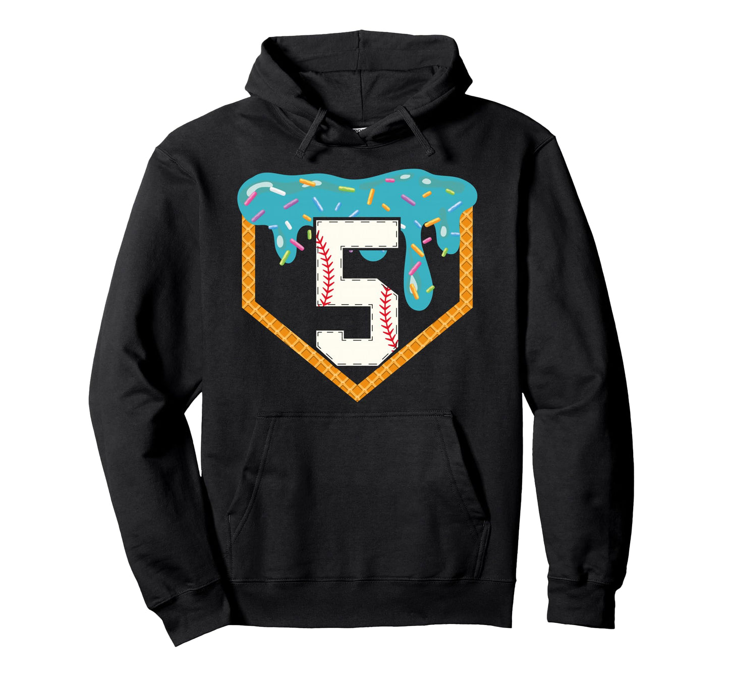 Baseball Drip 5Th Birthday 5 Year Old Hoodie - Novelty Apparel for Adults - T-Shirt, Sweatshirt, Hoodie