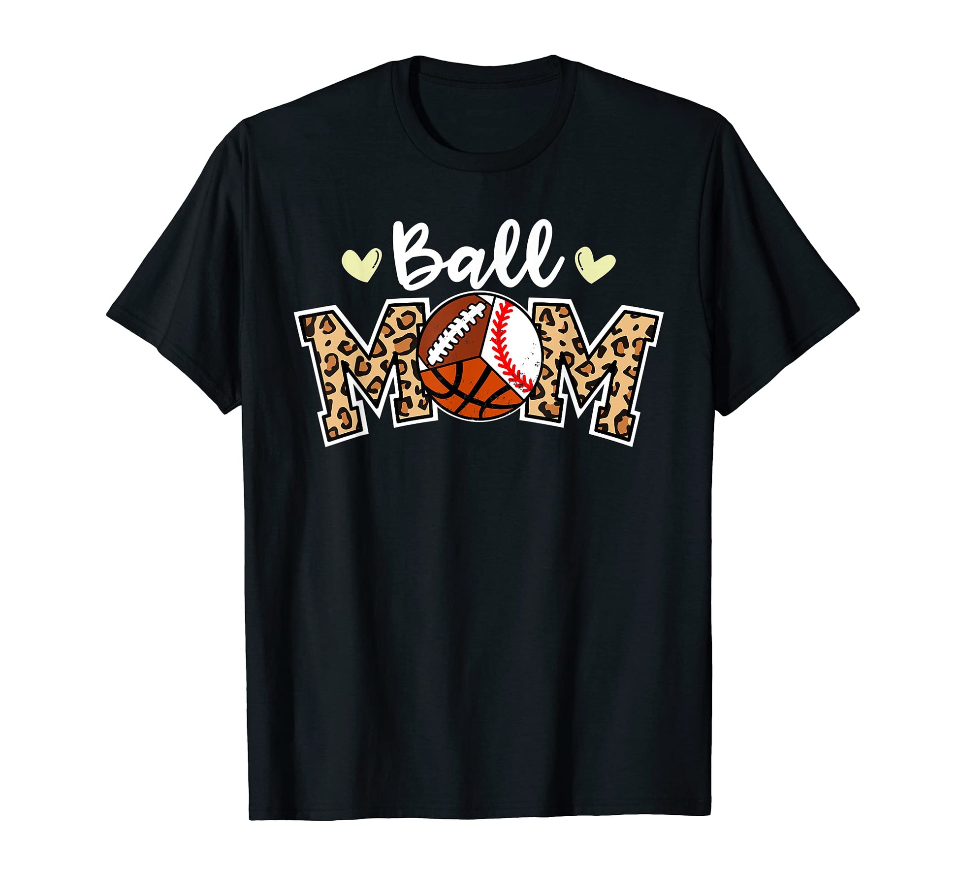 Ball Mom Leopard Baseball T-Shirt - Fun Novelty Design for Adults - T-Shirt, Sweatshirt, Hoodie