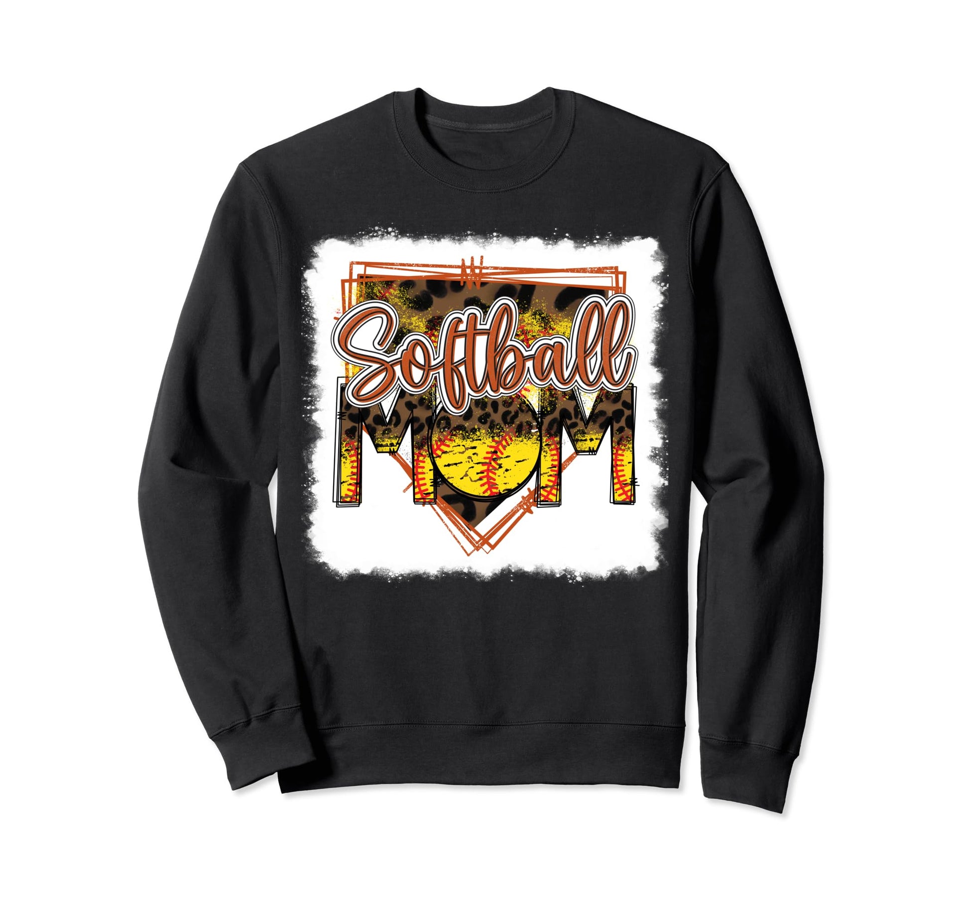 Bleached Softball Mom Leopard Sweatshirt - Minimalist Print Men Women - T-Shirt, Sweatshirt, Hoodie