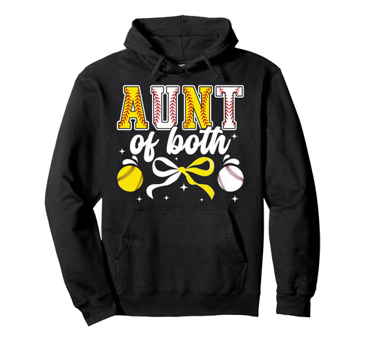 Aunt Both Coquette Baseball Softball Aunt Hoodie - Streetwear Style Unisex - T-Shirt, Sweatshirt, Hoodie