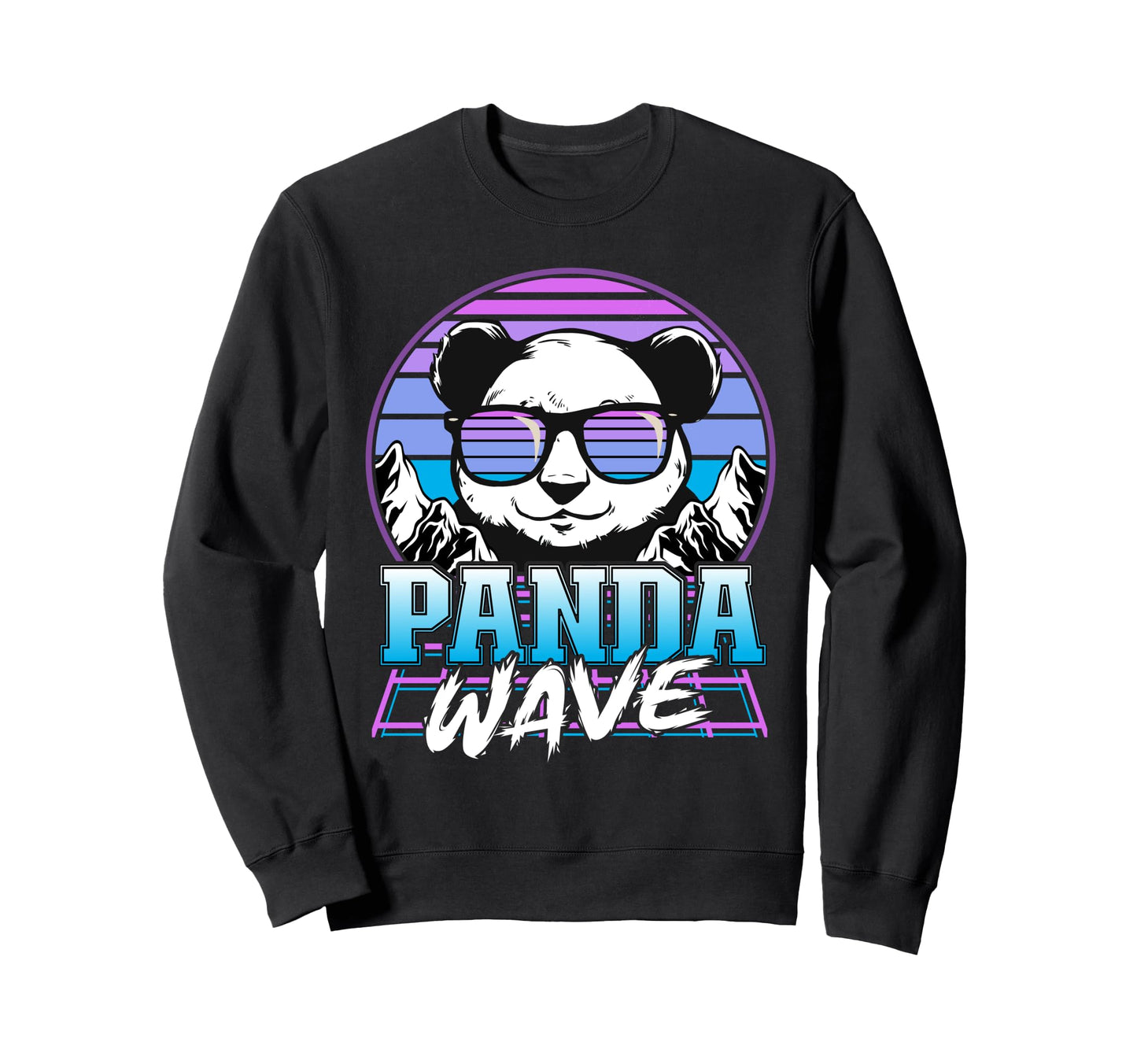 Panda Wave Synthwave Retrowave Sweatshirt - Trendy Graphic for Adults - T-Shirt, Sweatshirt, Hoodie