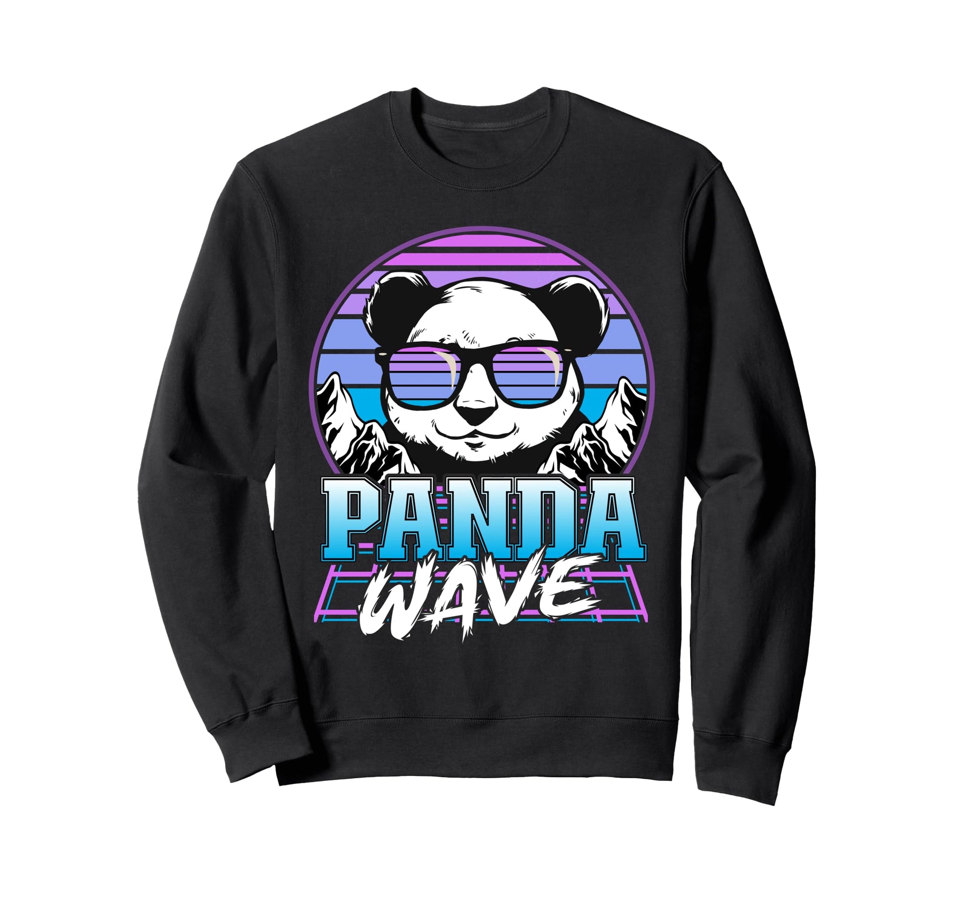 Panda Wave Synthwave Retrowave Sweatshirt - Trendy Graphic for Adults - T-Shirt, Sweatshirt, Hoodie
