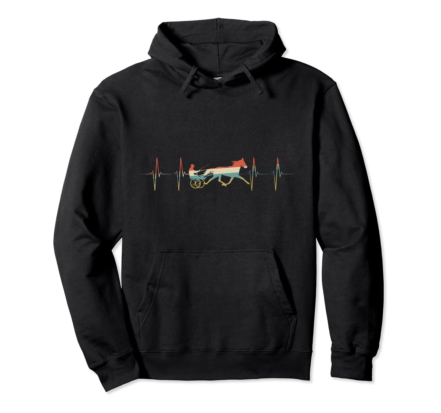 Harness Racing Heartbeat Ecg Ekg Hoodie - Unique Graphic Men Women - T-Shirt, Sweatshirt, Hoodie