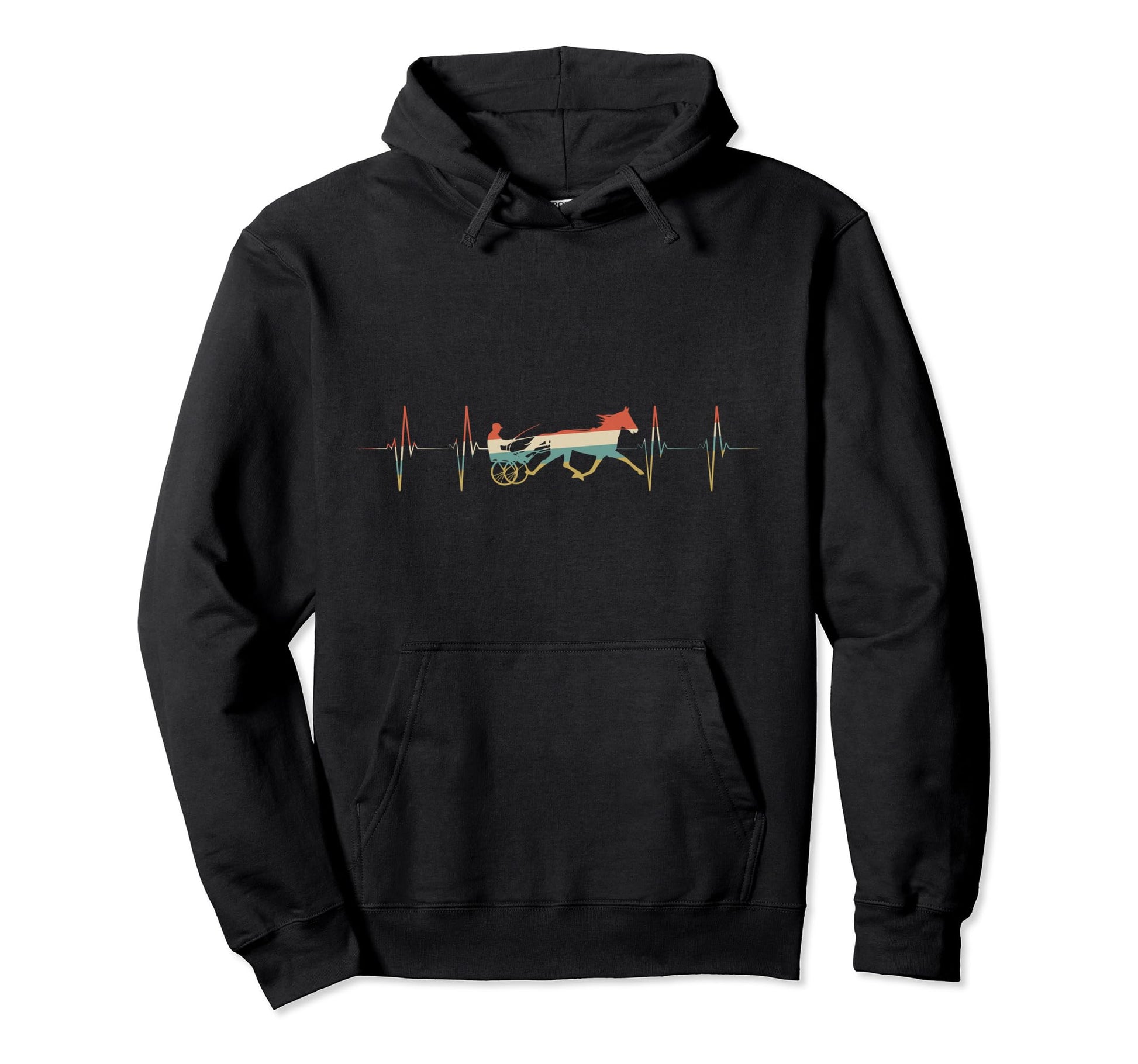 Harness Racing Heartbeat Ecg Ekg Hoodie - Unique Graphic Men Women - T-Shirt, Sweatshirt, Hoodie