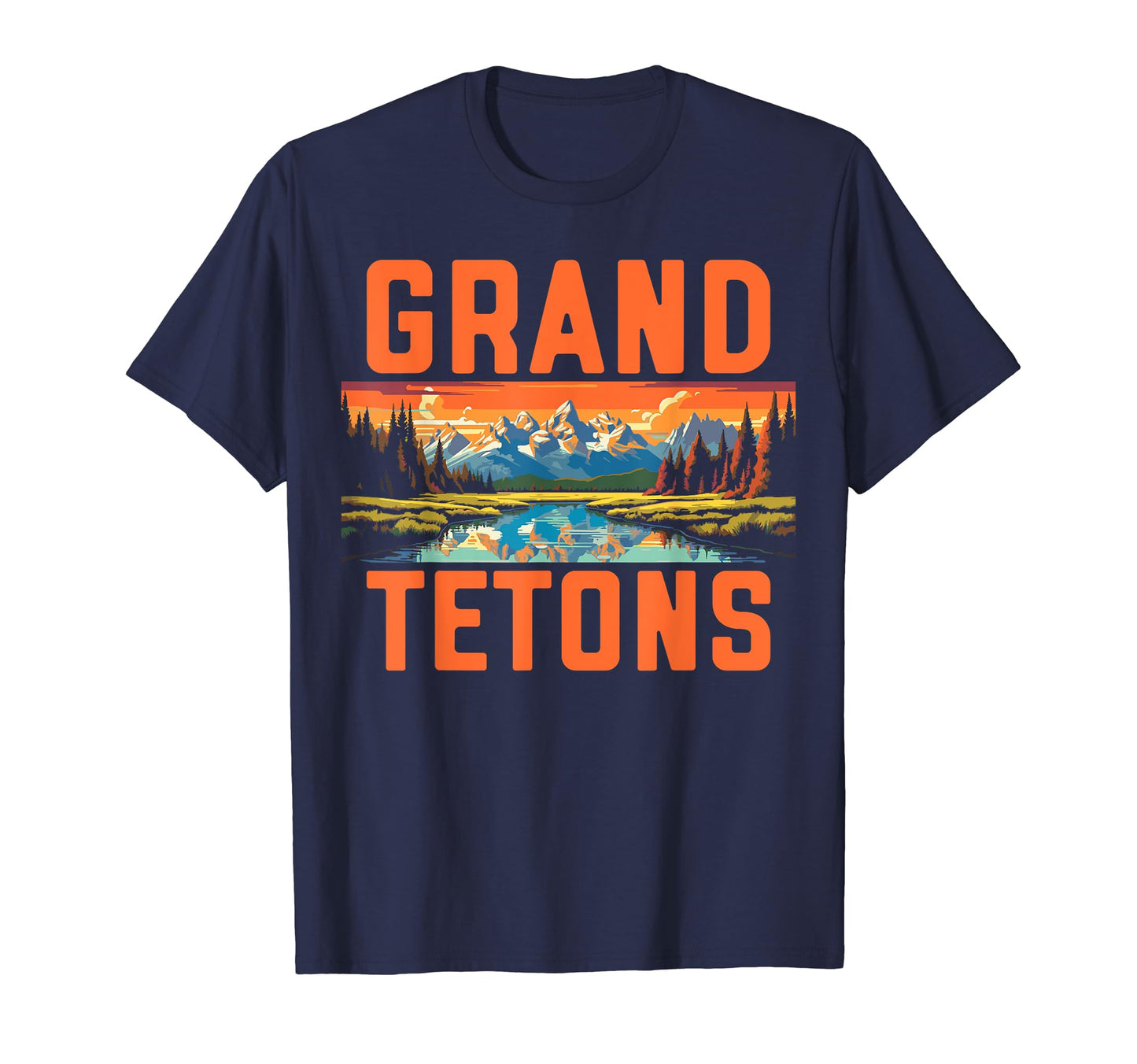 Grand Tetons National Park Art T-Shirt - Minimalist Print Men Women - T-Shirt, Sweatshirt, Hoodie