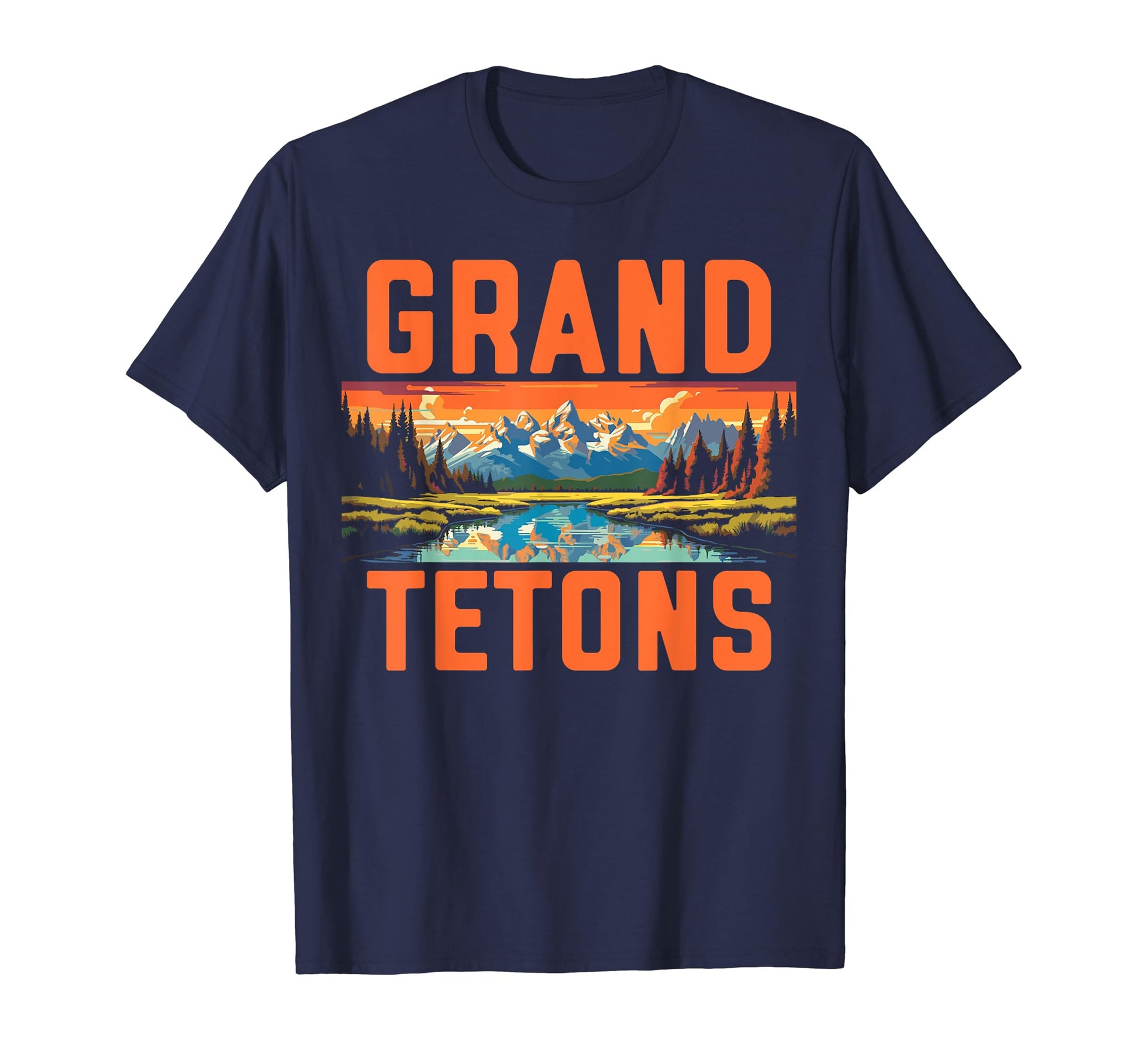 Grand Tetons National Park Art T-Shirt - Minimalist Print Men Women - T-Shirt, Sweatshirt, Hoodie