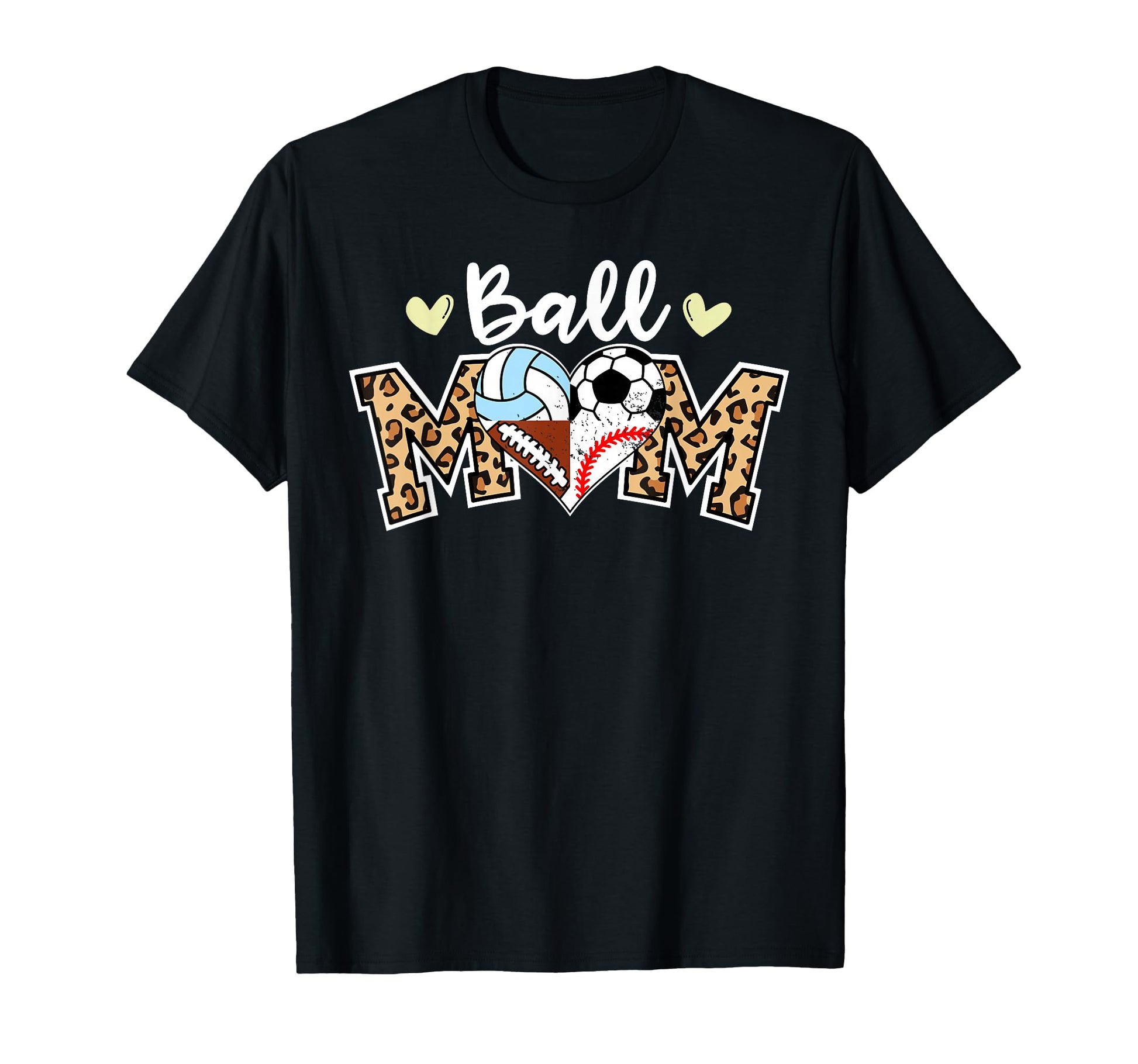 Ball Mom Leopard Soccer Football T-Shirt - Trendy Graphic Men Women - T-Shirt, Sweatshirt, Hoodie