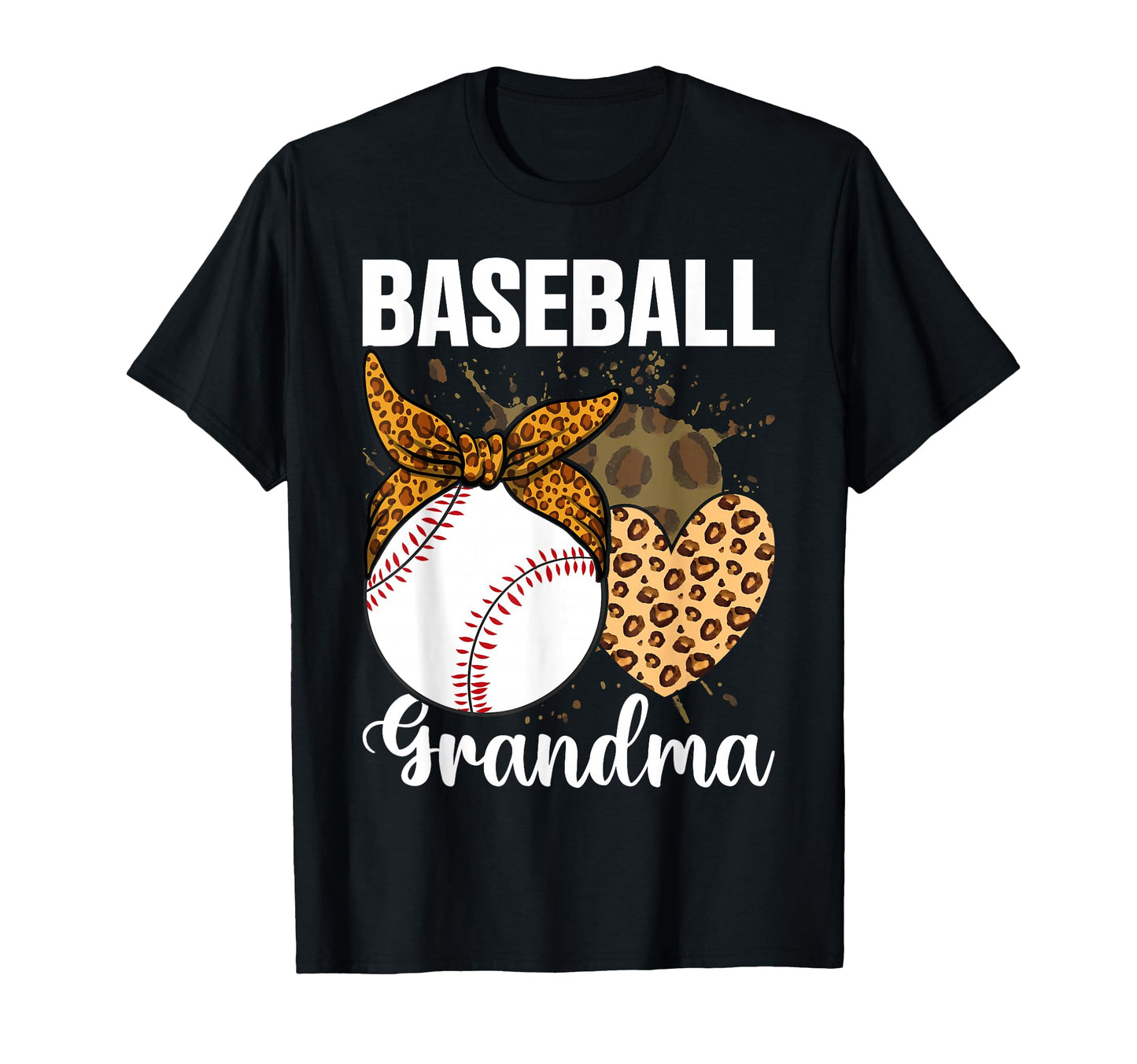 Baseball Grandma Funny Leopard Heart T-Shirt - Aesthetic Graphic Unisex - T-Shirt, Sweatshirt, Hoodie