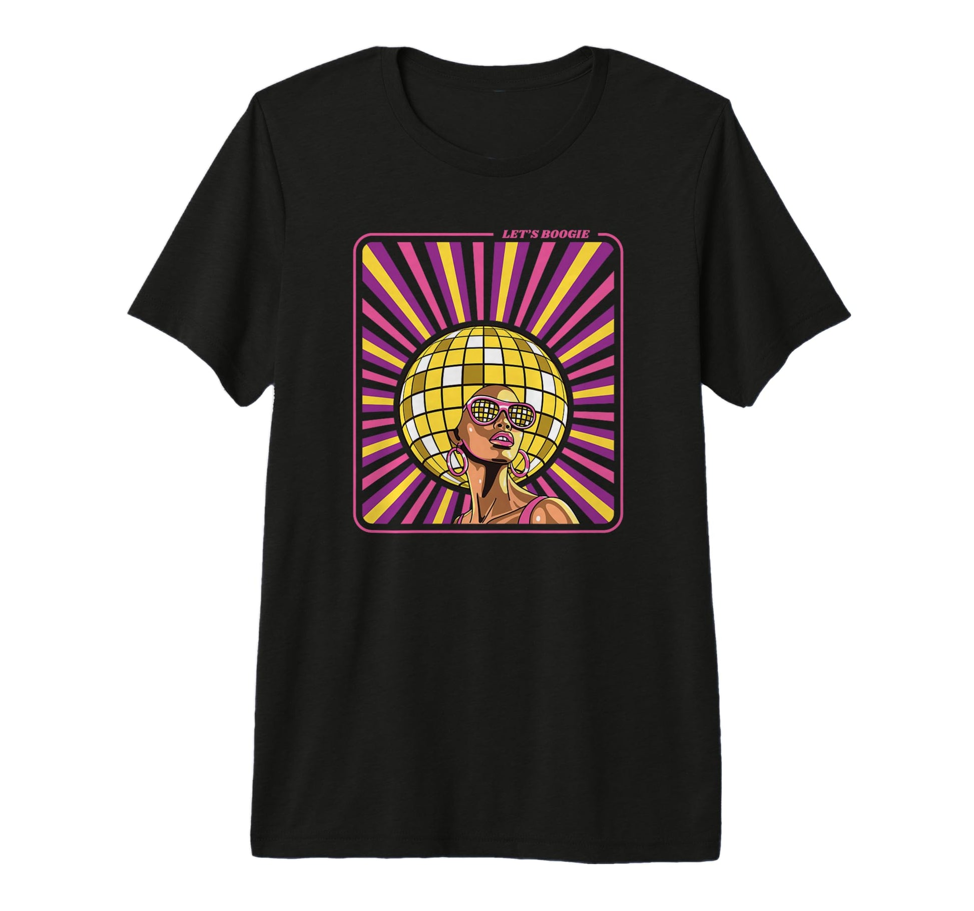 70S Afro Disco Ball Hair Funky Dance T-Shirt - Fun Novelty Design Unisex - T-Shirt, Sweatshirt, Hoodie