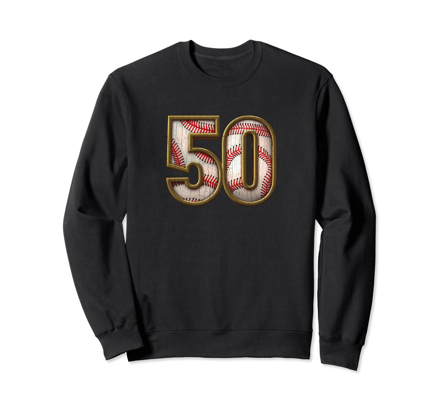 50Th Birthday Baseball Pattern Gift Sweatshirt - Unique Graphic Unisex - T-Shirt, Sweatshirt, Hoodie