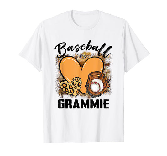 Baseball Grammie Leopard Heart T-Shirt - Fun Novelty Design Men Women - T-Shirt, Sweatshirt, Hoodie