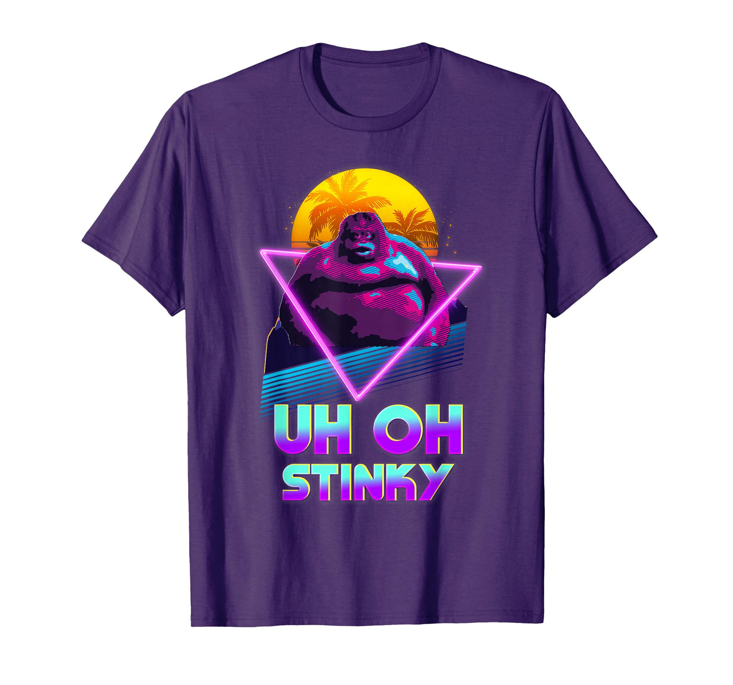 Uh Oh Stinky Poop Le Monke 80S Vaporwave T-Shirt - Graphic Print Unisex - T-Shirt, Sweatshirt, Hoodie