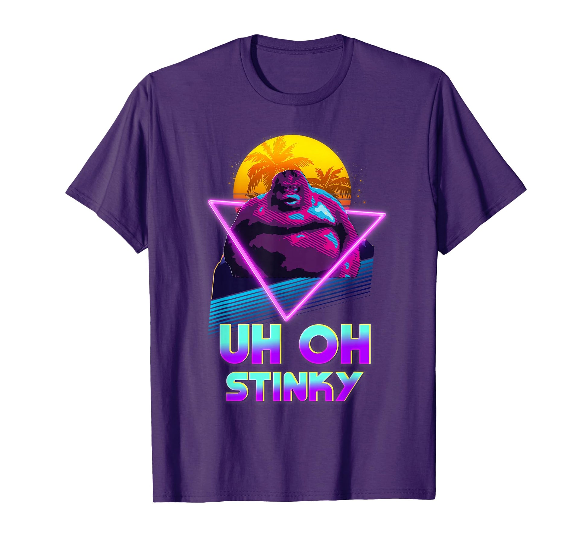 Uh Oh Stinky Poop Le Monke 80S Vaporwave T-Shirt - Graphic Print Unisex - T-Shirt, Sweatshirt, Hoodie