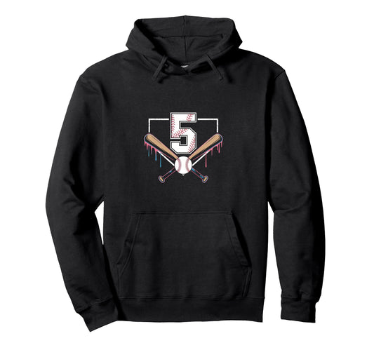5Th Birthday Baseball Home Ice Cream Hoodie - Streetwear Style for Adults - T-Shirt, Sweatshirt, Hoodie