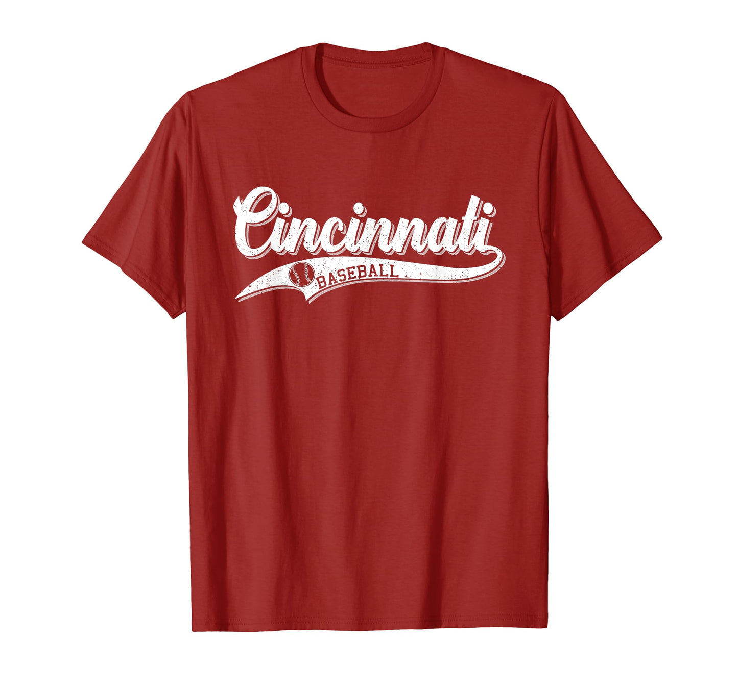 Distressed Cincinnati Baseball T-Shirt - Fun Novelty Design for Adults - T-Shirt, Sweatshirt, Hoodie