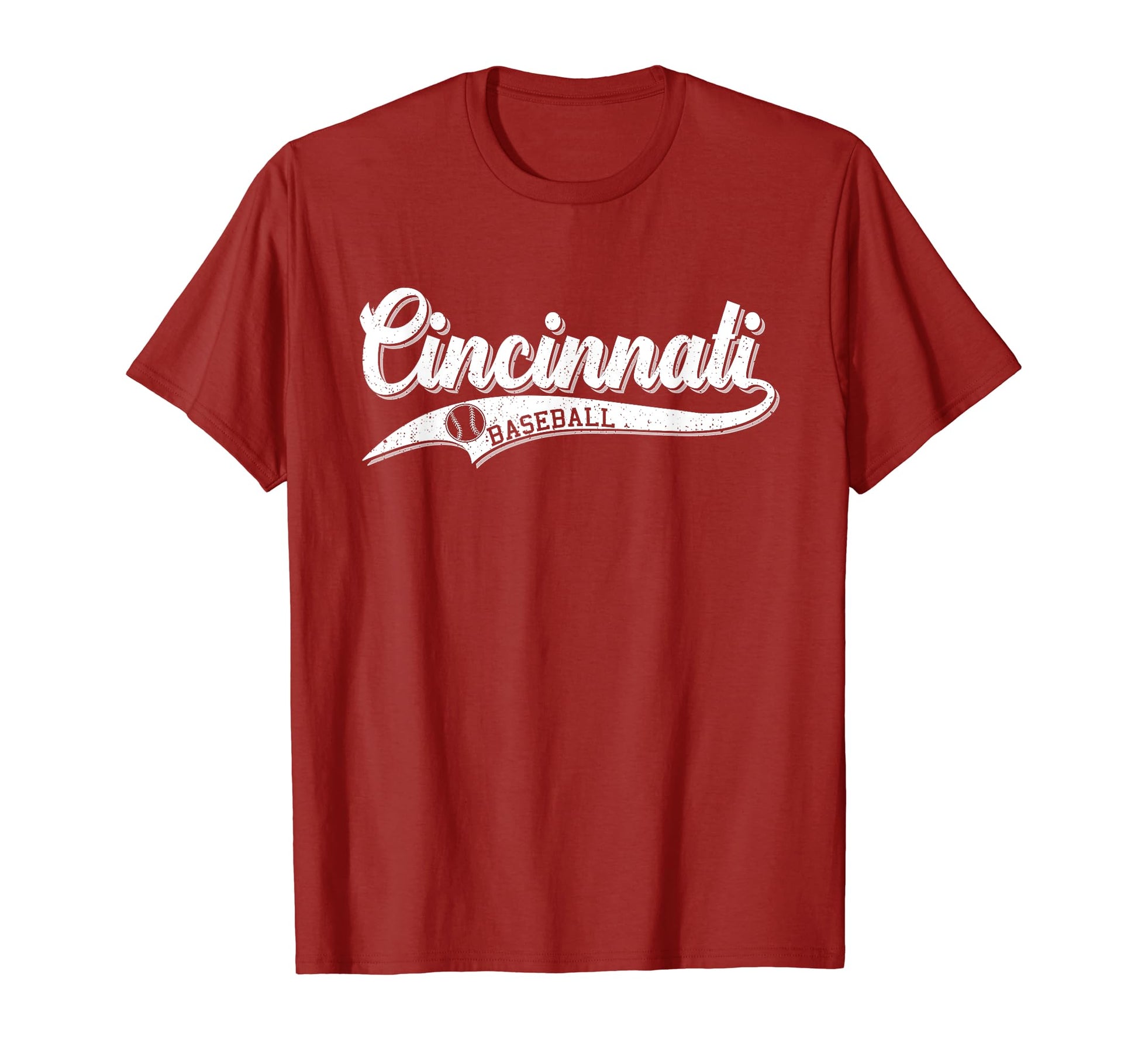 Distressed Cincinnati Baseball T-Shirt - Fun Novelty Design for Adults - T-Shirt, Sweatshirt, Hoodie