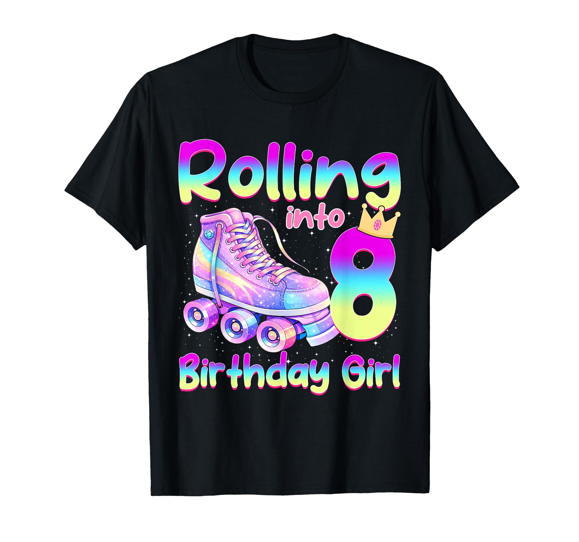 Rolling Into 8 Years Old Roller Skating T-Shirt - Aesthetic Graphic Unisex - T-Shirt, Sweatshirt, Hoodie