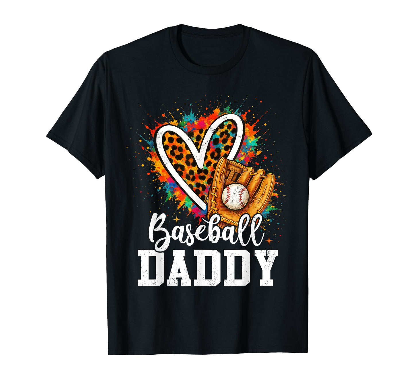 My Favorite Baseball Dad Leopard Heart Hoodie - Trendy Graphic Men Women - T-Shirt, Sweatshirt, Hoodie