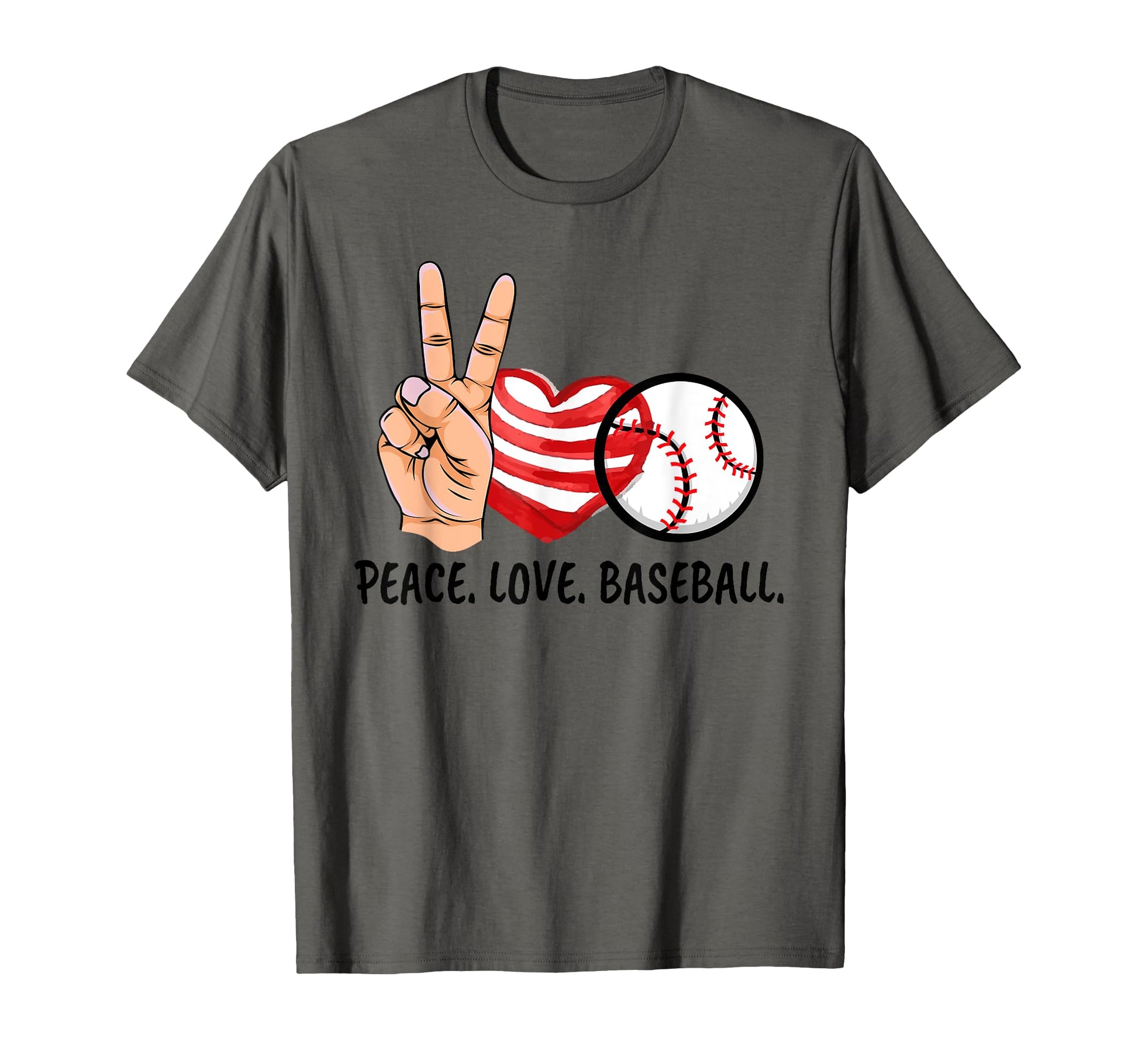 Peace Love Baseball Player Baseball Fan T-Shirt - Unique Graphic Men Women - T-Shirt, Sweatshirt, Hoodie
