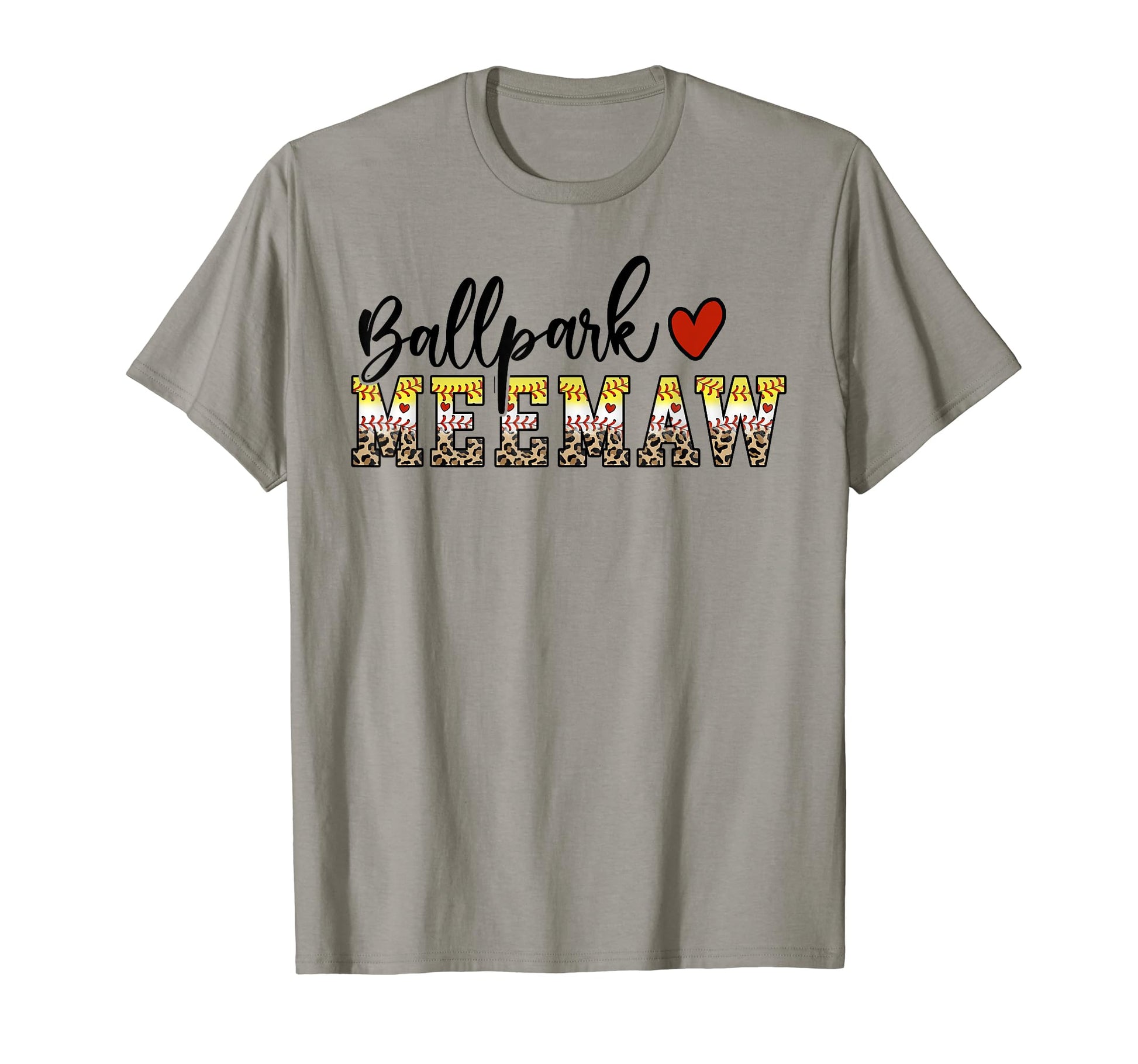 Ballpark Meemaw Baseball Softball Mom T-Shirt - Novelty Apparel for Adults - T-Shirt, Sweatshirt, Hoodie