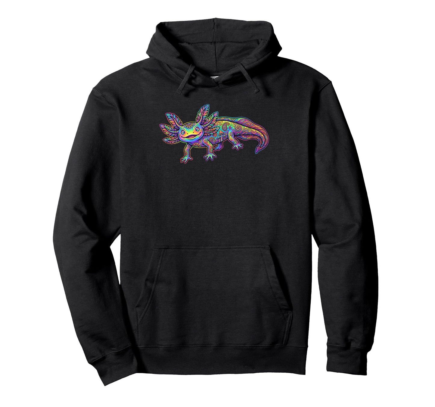 Groovy Axolotl Hippy Colorful Amphibian Hoodie - Trendy Graphic for Adults - T-Shirt, Sweatshirt, Hoodie