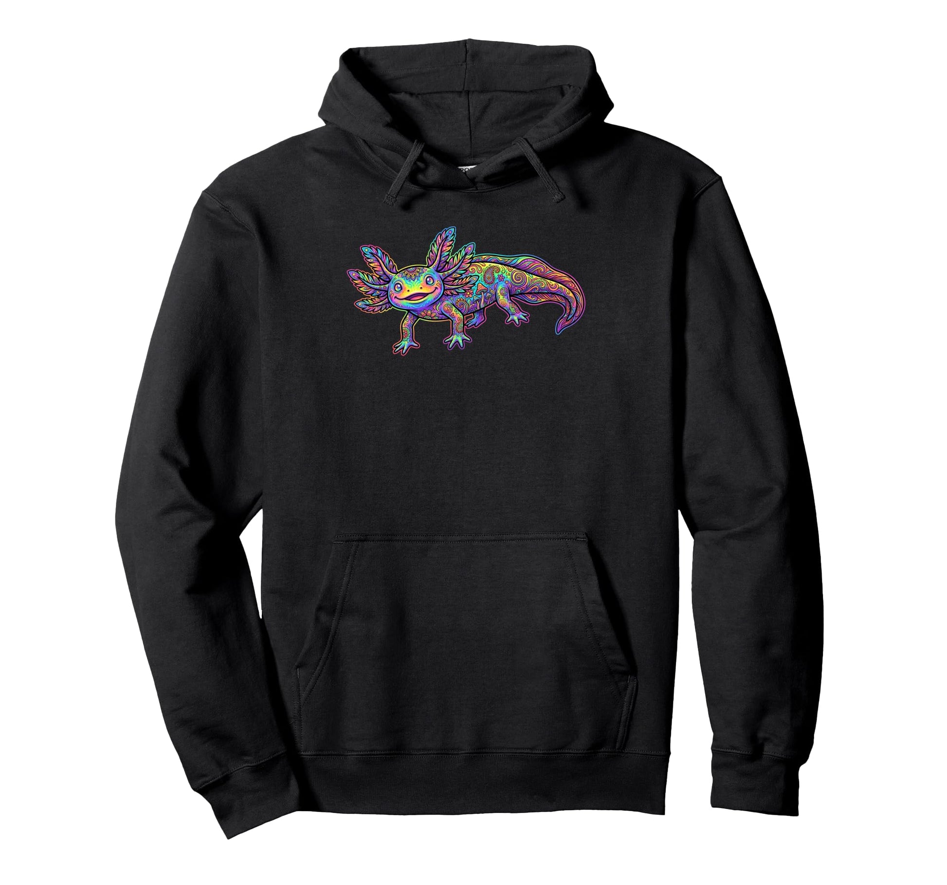 Groovy Axolotl Hippy Colorful Amphibian Hoodie - Trendy Graphic for Adults - T-Shirt, Sweatshirt, Hoodie