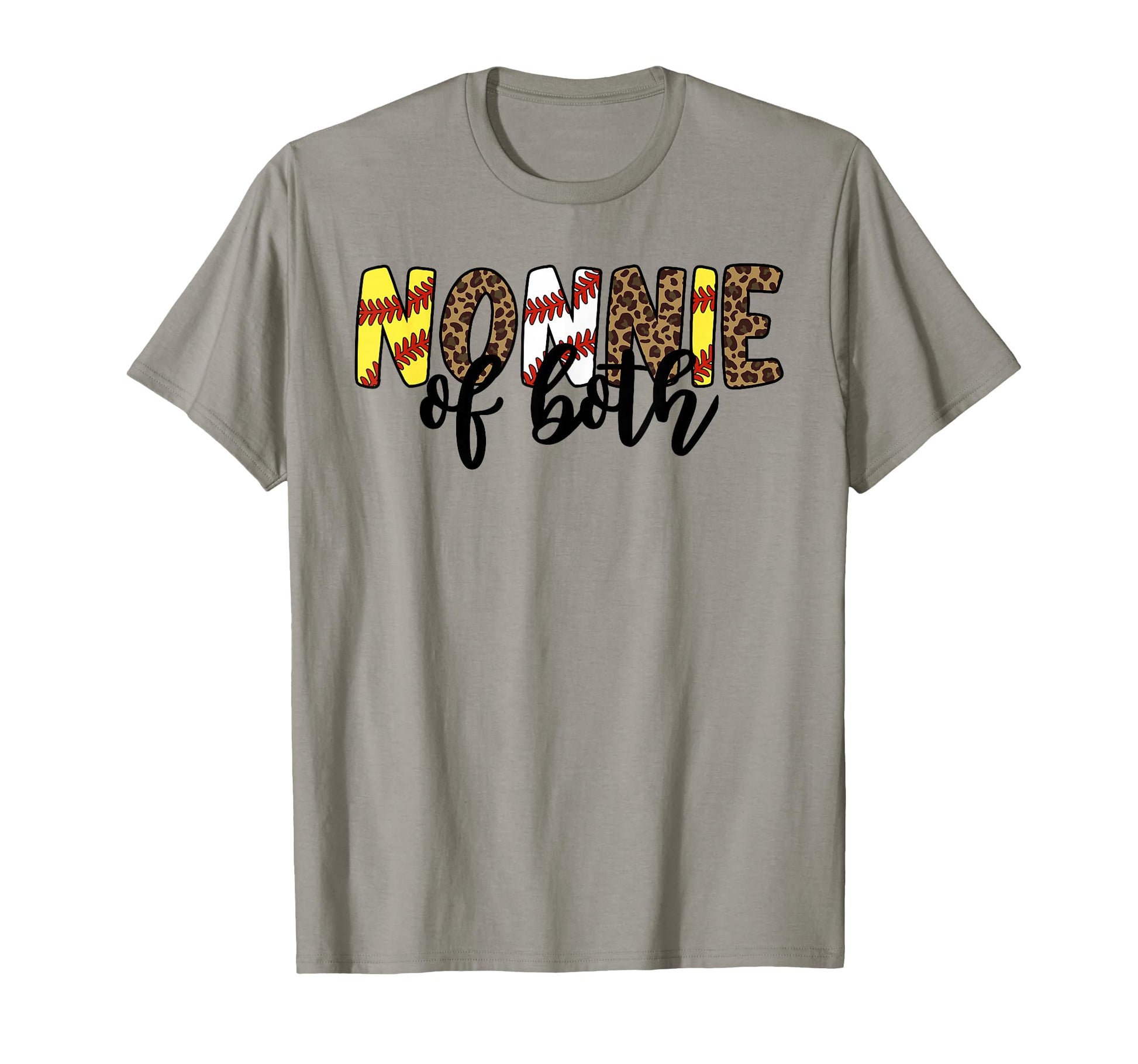 Leopard Nonnie Both Mothers Day Ballpark T-Shirt - Custom Art Print Unisex - T-Shirt, Sweatshirt, Hoodie