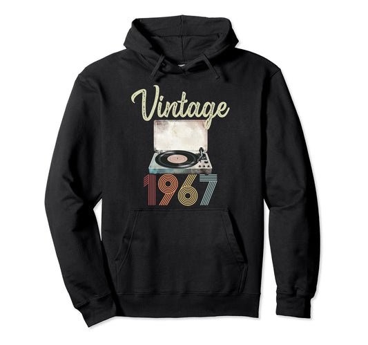 1967 Vinyl Record Player 57Th Birthday Bday Hoodie - Novelty Apparel Unisex - T-Shirt, Sweatshirt, Hoodie