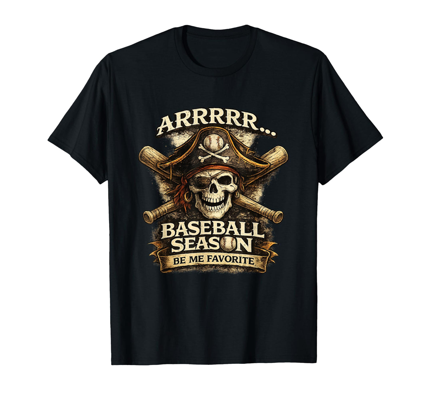 Funny Baseball Season Themed Pirate T-Shirt - Trendy Graphic for Adults - T-Shirt, Sweatshirt, Hoodie