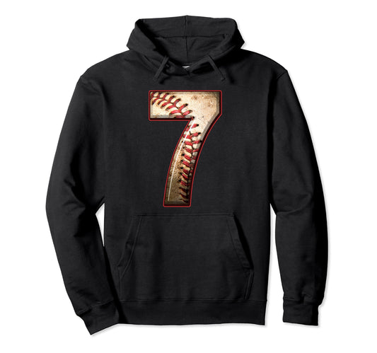 Baseball Birthday Seven 7 Years Old Hoodie - Casual Everyday Wear Unisex - T-Shirt, Sweatshirt, Hoodie