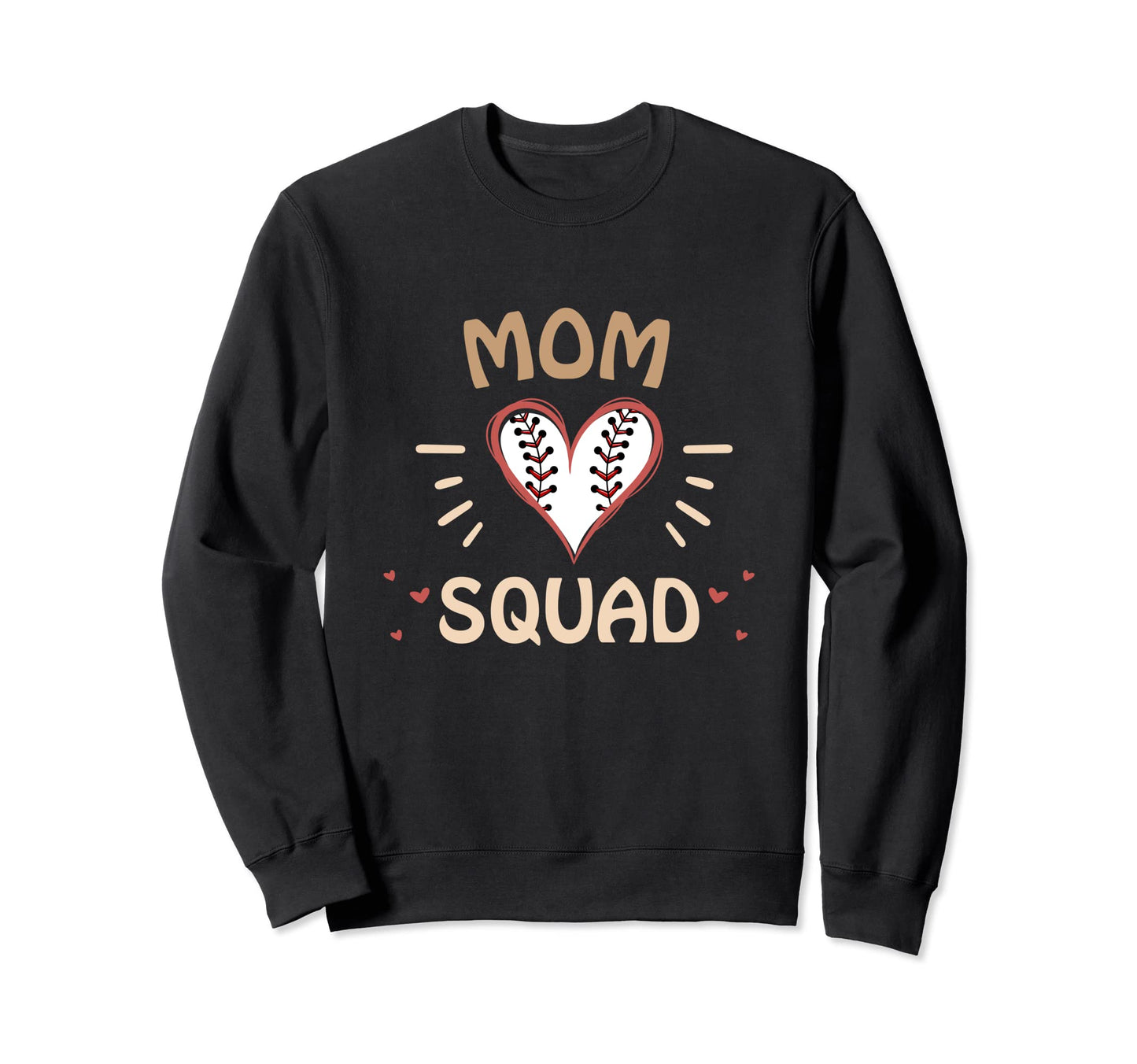Mom Squad Funny Baseball Love Sweatshirt - Custom Art Print for Adults - T-Shirt, Sweatshirt, Hoodie