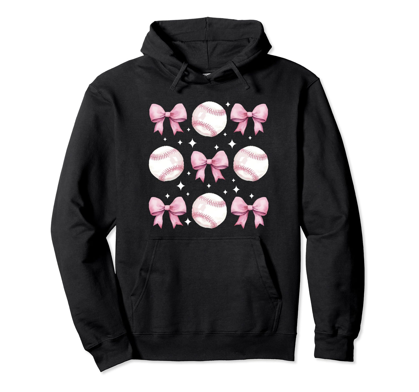 Baseball Mom Coquette Bow Baseball Hoodie - Casual Everyday Wear Men Women - T-Shirt, Sweatshirt, Hoodie