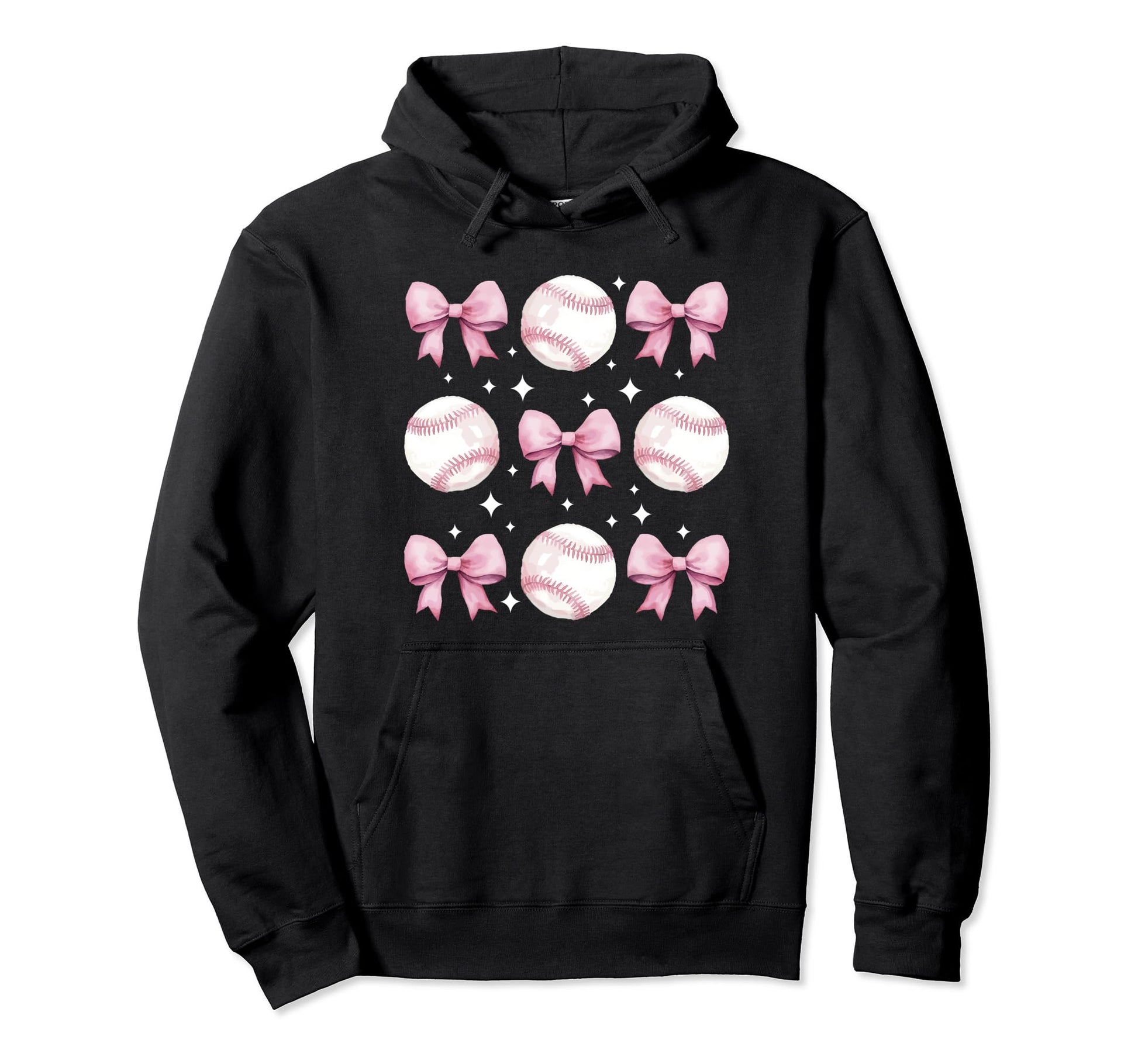 Baseball Mom Coquette Bow Baseball Hoodie - Casual Everyday Wear Men Women - T-Shirt, Sweatshirt, Hoodie