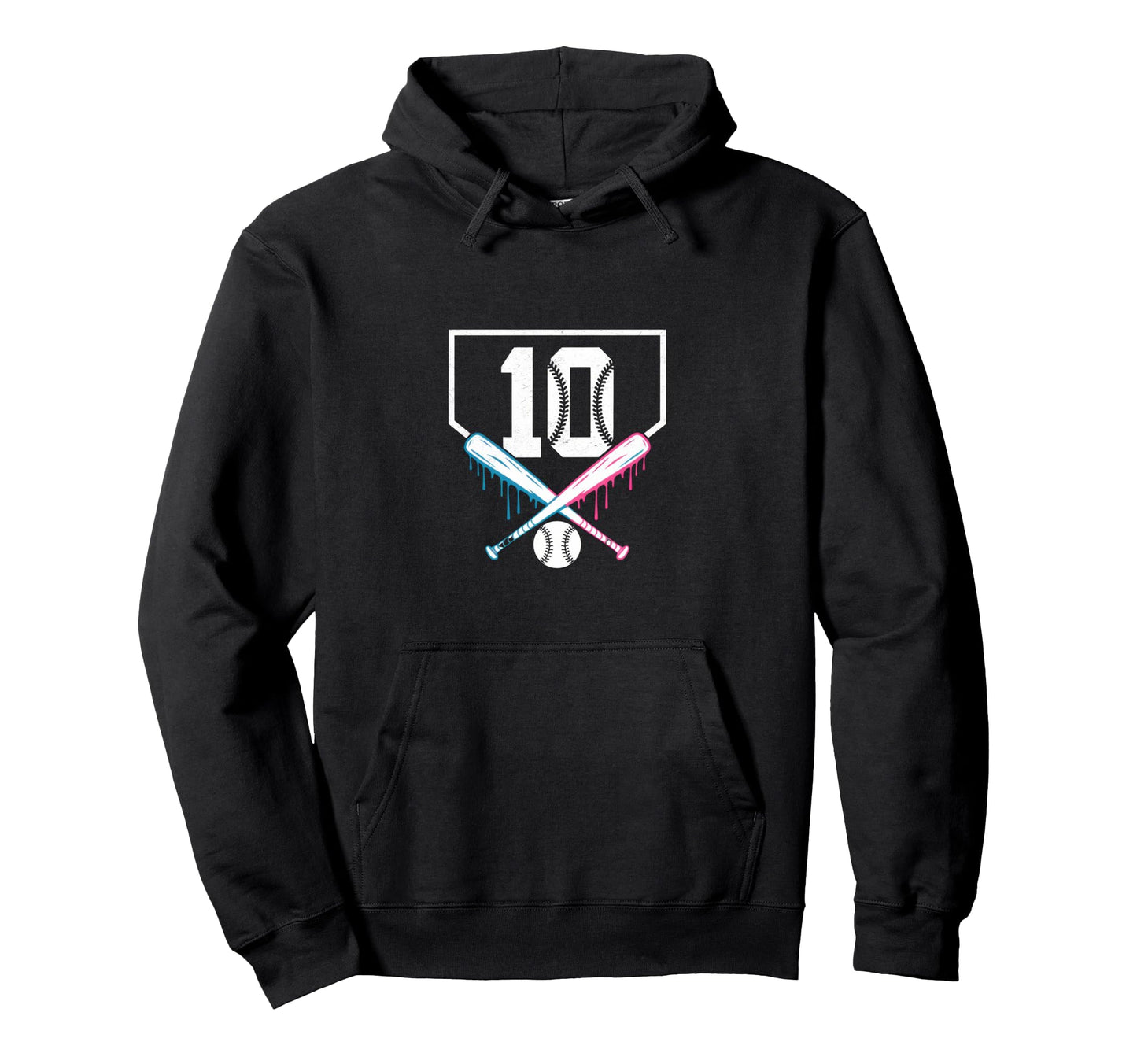 Baseball Home Ice Cream 10Th Birthday Hoodie - Minimalist Print Unisex - T-Shirt, Sweatshirt, Hoodie